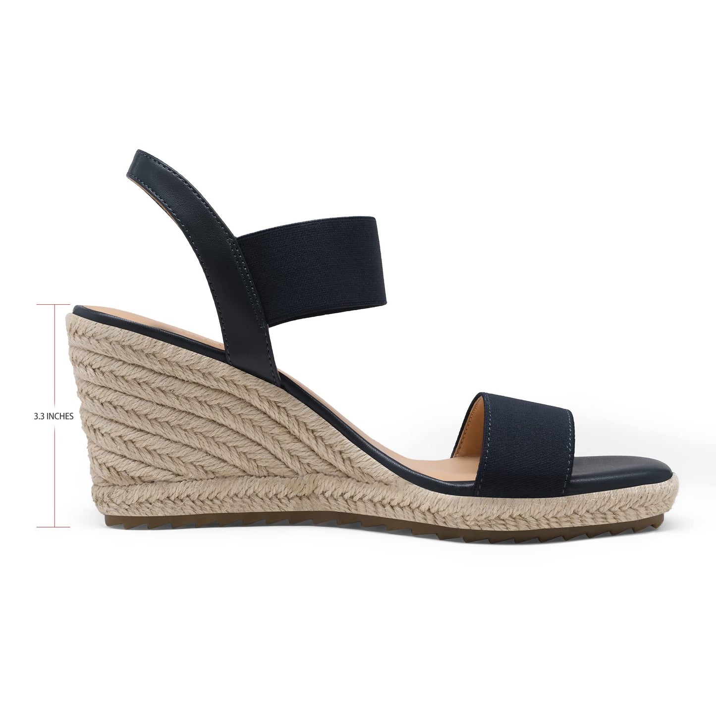 DREAM PAIRS Damen Espadrilles mit offener Spitze, elegante Plateausandalen, Schlupfsandalen mit elastischem Knöchelriemen und Keilabsatz