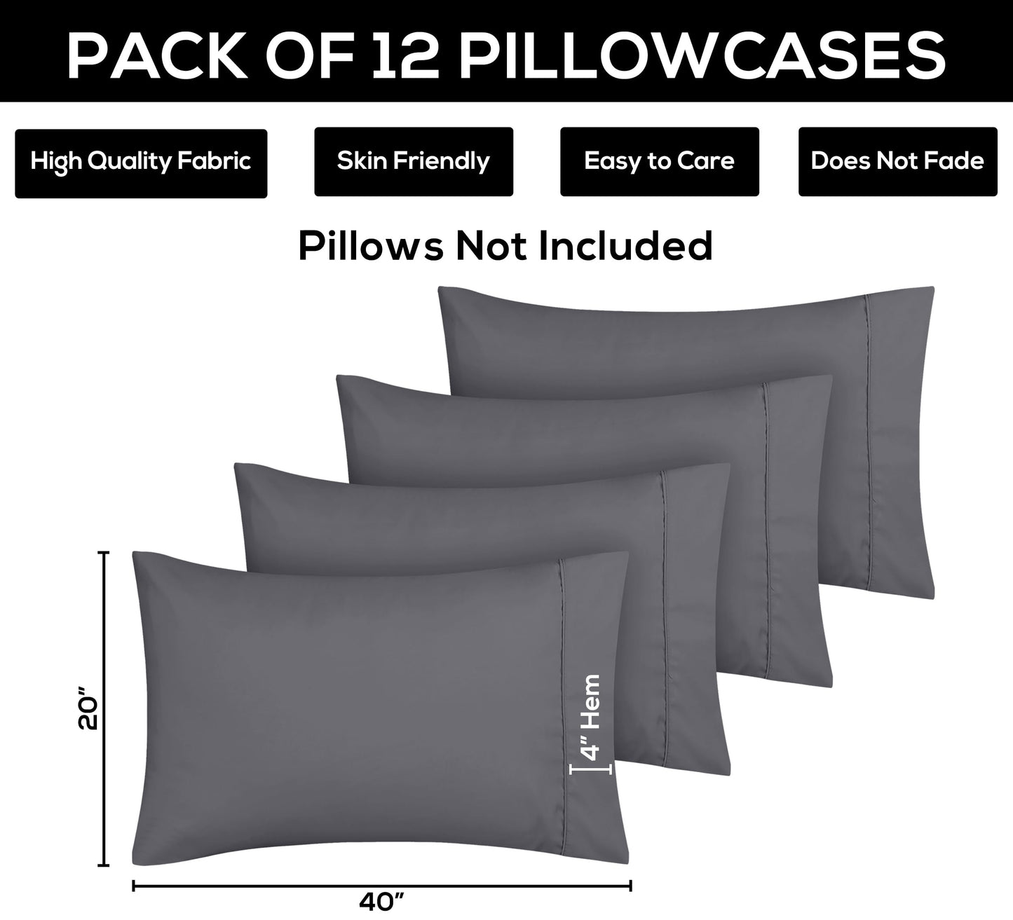 Utopia Bedding Pillow Cases - Envelope Closure - Soft Brushed Microfiber Fabric - Shrinkage and Fade Resistant Pillow