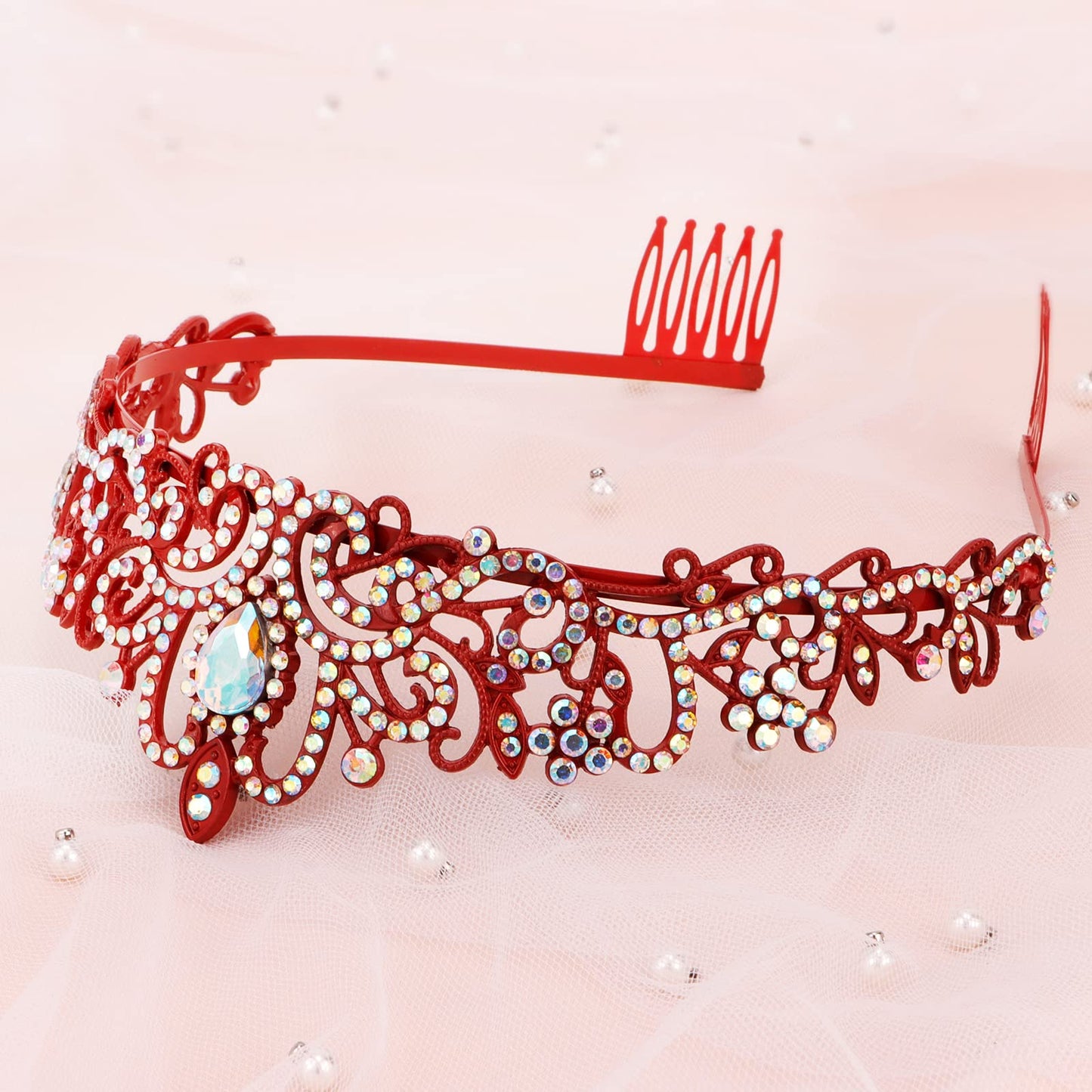 COCIDE Tiara Crystal Crowns Princess Rhinestone Crown with Combs Bride Headbands Bridal Wedding Prom Birthday Party Hair Accessories Jewelry for Women Girls (Silver)
