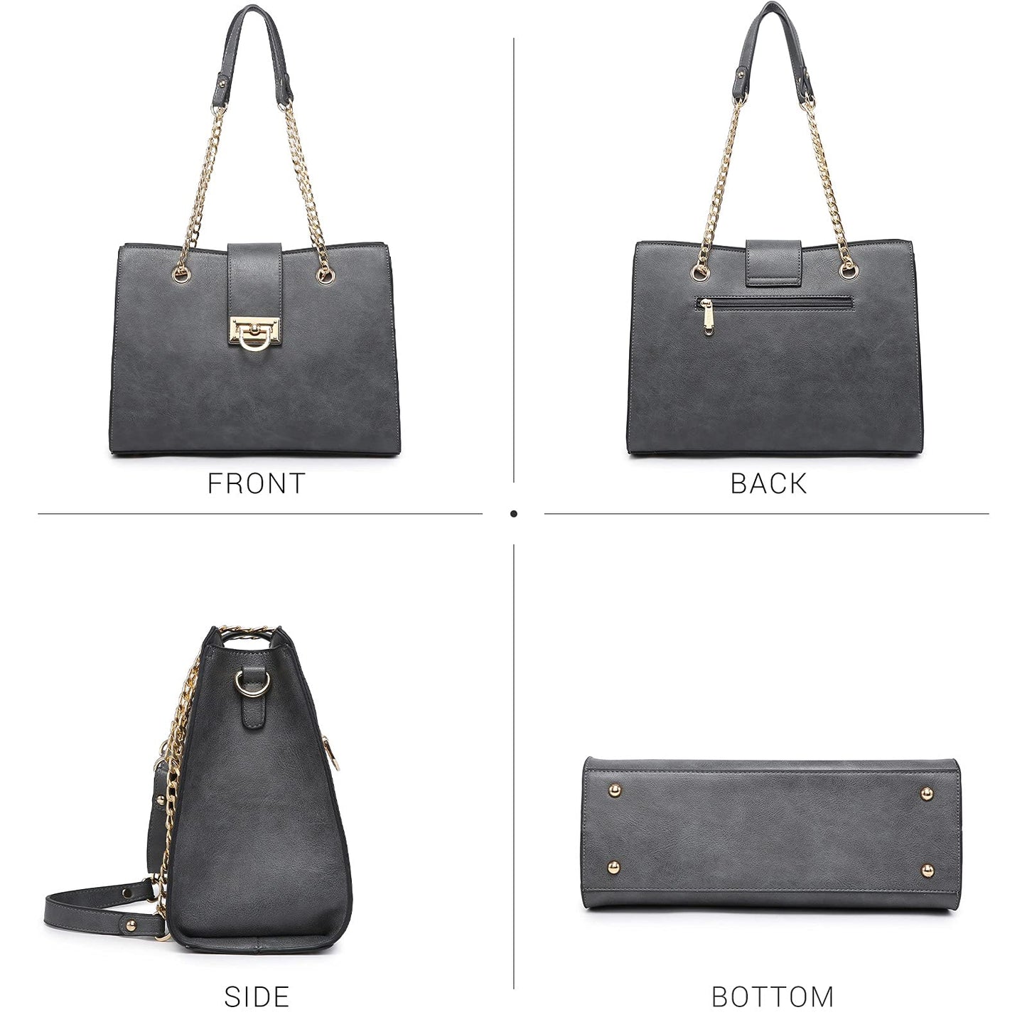 Dasein Lederhandtasche, Tragetasche, Hobo-Tasche für Damen, Schultertasche, Henkeltasche oben, Umhängetasche mit passender Clutch