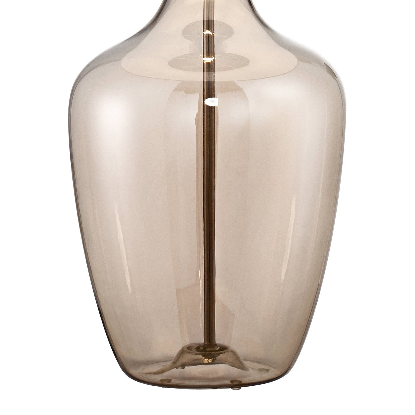 Possini Euro Design Ania 31" hohe Tischlampe im Glas, groß, modern, im Küsten-Stil, Landhausstil, klares Champagnerglas, einzelner cremefarbener Schirm, für Wohnzimmer, Schlafzimmer, Nachttisch, Haus, Büro, Zuhause