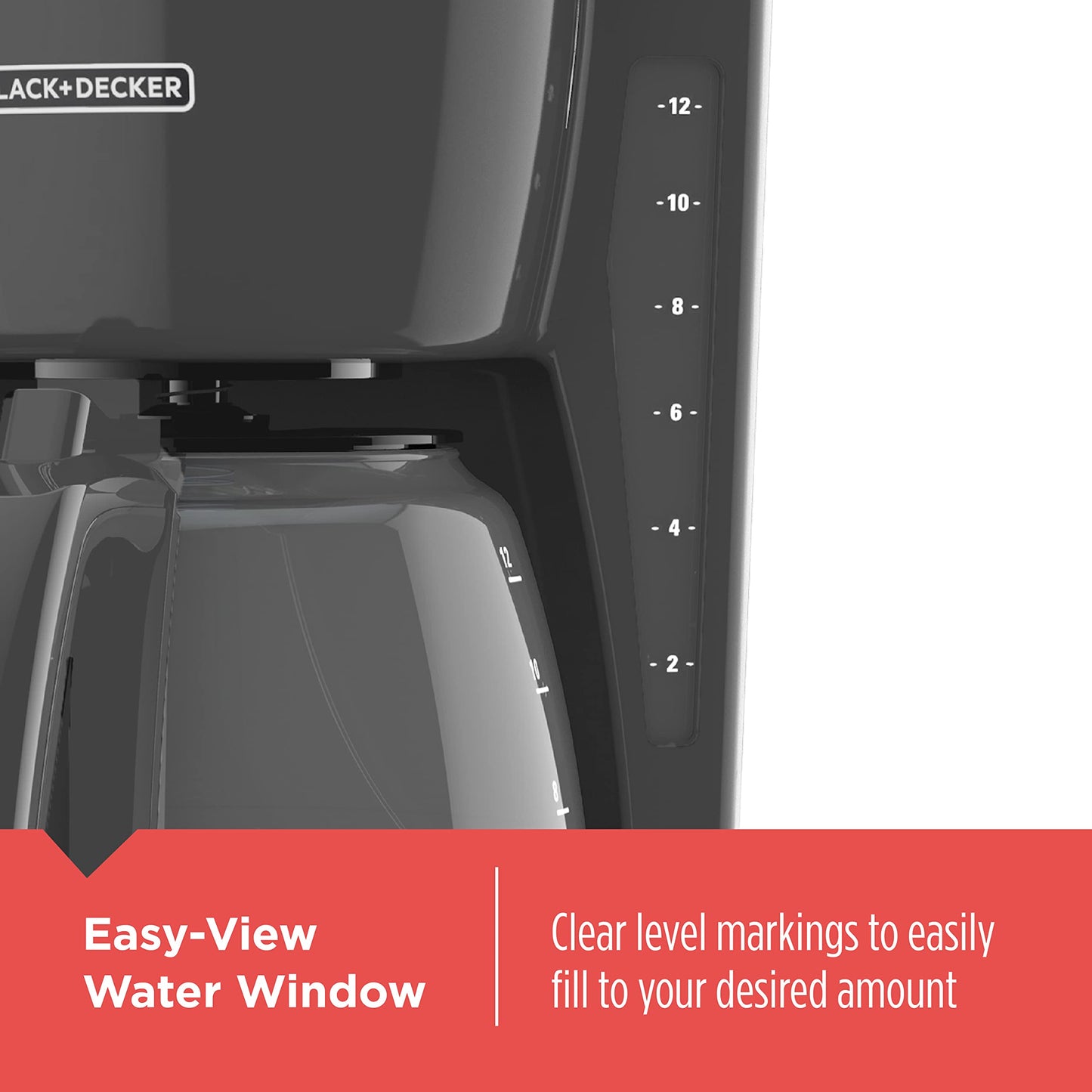 BLACK+DECKER 12-Cup Digital Coffee Maker, CM1160W, Programmable, Washable Basket Filter, Sneak-A-Cup, Auto Brew, Water Window, Keep Hot Plate, White