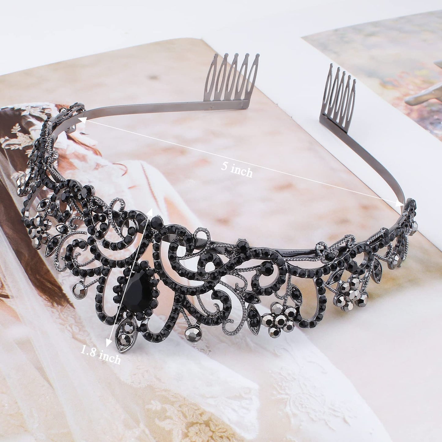 COCIDE Tiara Crystal Crowns Princess Rhinestone Crown with Combs Bride Headbands Bridal Wedding Prom Birthday Party Hair Accessories Jewelry for Women Girls (Silver)