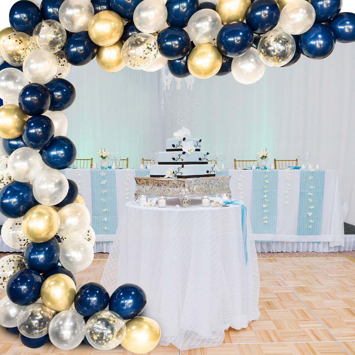 White and Gold Balloons 12 inch, 60pcs Gold and White Party Balloons with Gold Confetti Balloons for Wedding Baby Shower Birthday Bridal Shower Baptism Party Decoration