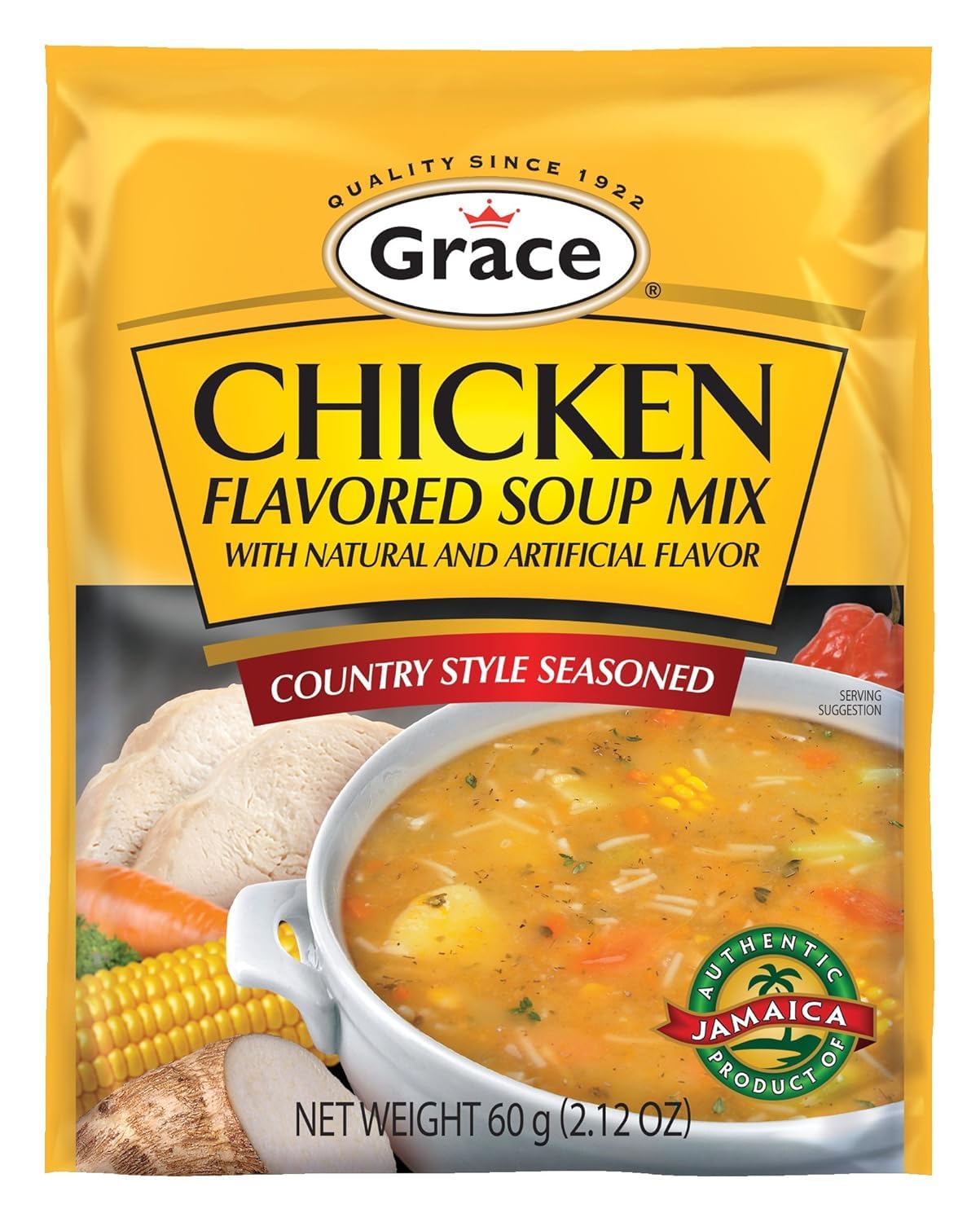 Grace Pumpkin Flavored Soup Mix 1.59oz - 6 Pack Homestyle Jamaican Soup Mix - Great for Caribbean Curry Soup
