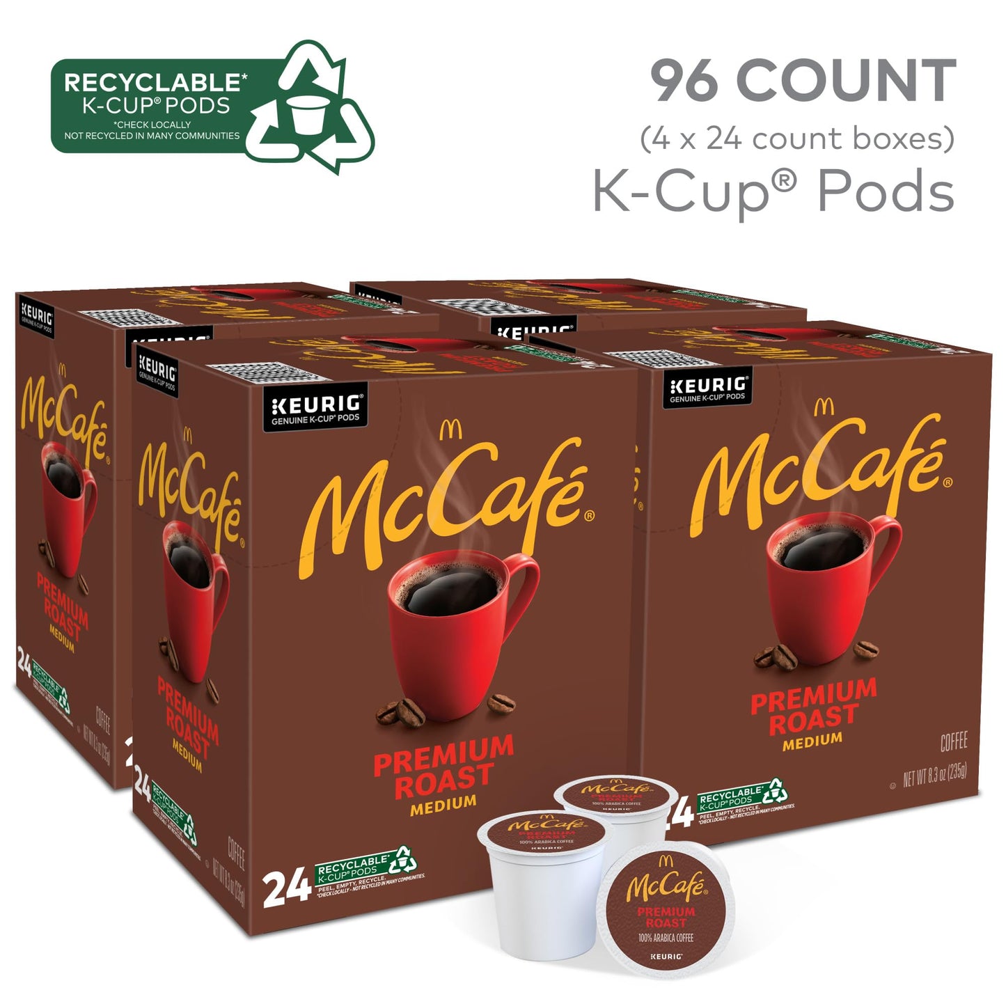 McCafe Premium Medium Roast K-Cup Coffee Pods, Premium Roast, 84 Count