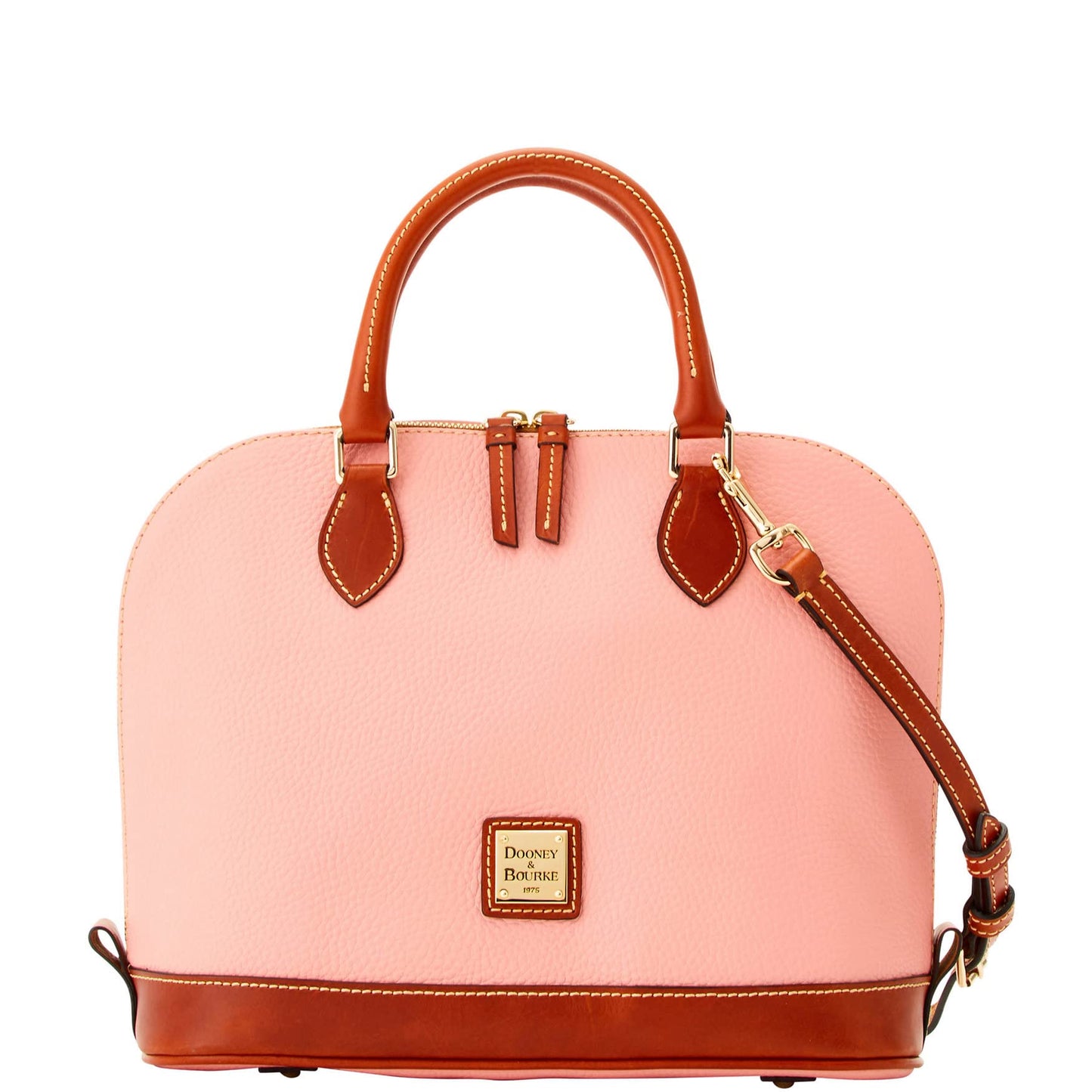 Dooney & Bourke Women's Zip Zip Satchel in Pebble Grain Leather, Large Handbag with Adjustable & Detachable Shoulder Strap