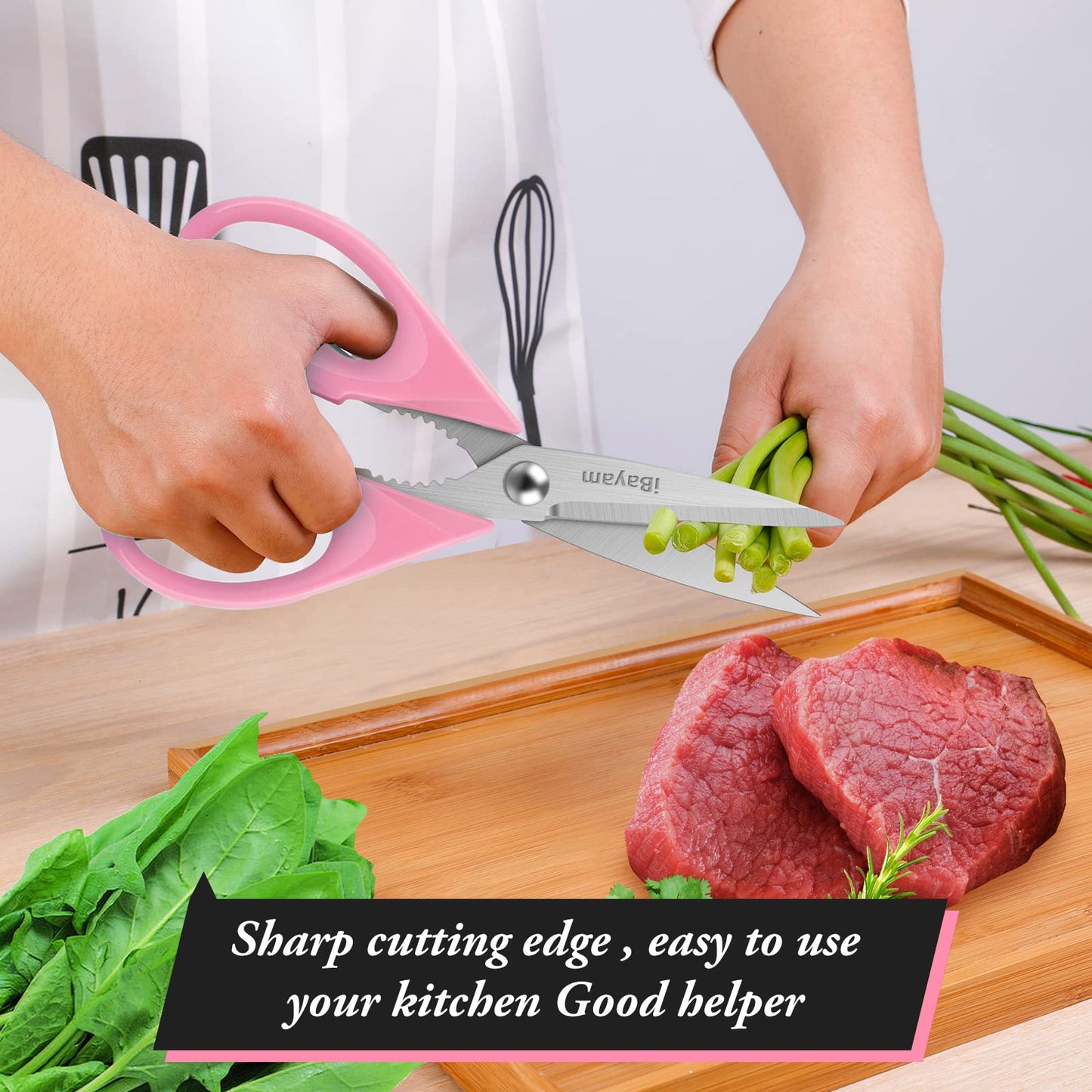 iBayam Küchenschere, Allzweck-Küchenschere, strapazierfähig, Küchen-Kochutensilien-Set, Kochutensilien, Fleisch- und Geflügelschere, spülmaschinenfeste Lebensmittel-Kochschere, Allzweckschere aus Edelstahl, Küchengeschenke