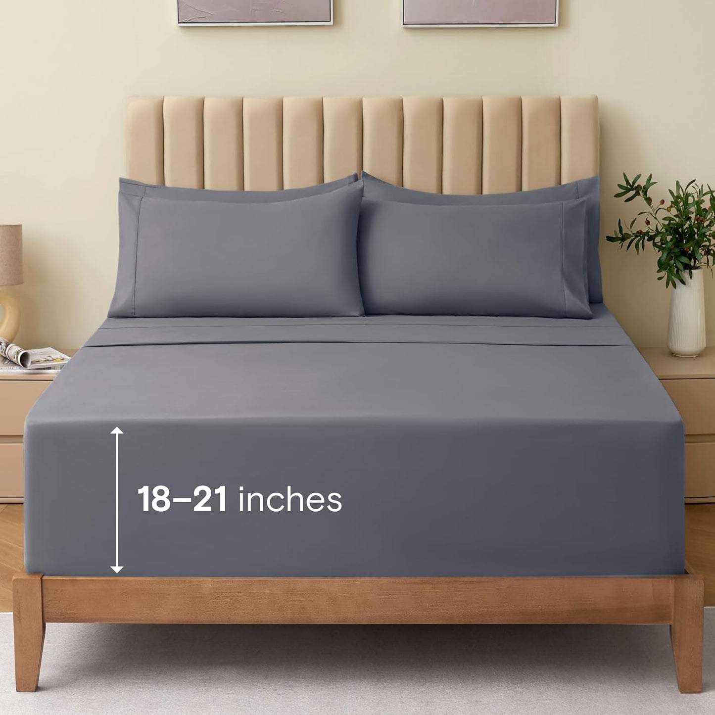 LClub Luxury 4-Piece Cooling Microfiber Sheet Set