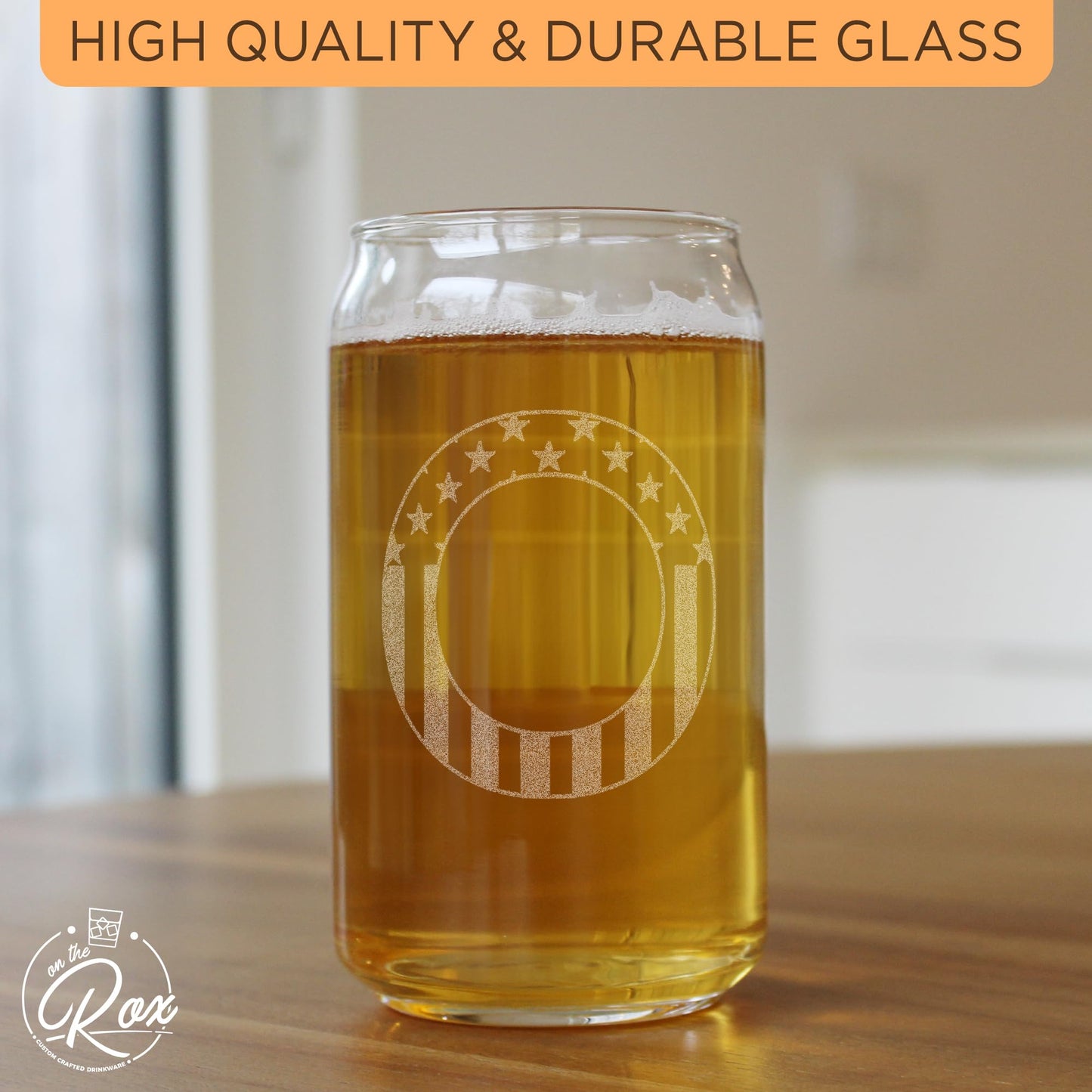 Verres à bière monogrammés pour hommes (AZ) 16 oz - Cadeaux de bière gravés pour hommes Frère Fils Papa Voisin - Cadeaux de Noël uniques pour lui - Chopes à bière personnalisées (J)