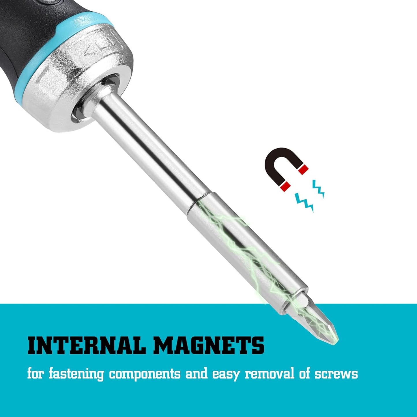 DURATECH Multi-Bit-Ratschenschraubendreher, 38-teiliger magnetischer Schraubendreher mit Bit-Aufbewahrungsgriff, Schlitz/Philips/Pozi/Torx/Sechskant/Vierkant