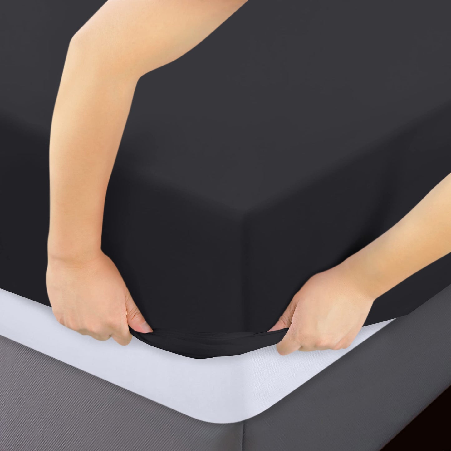 Utopia Bedding Spannbettlaken für Queensize-Betten – Großpackung mit 6 Spannbettlaken – weiche gebürstete Mikrofaser – tiefe Taschen – schrumpft und verblasst nicht – pflegeleicht (grau)
