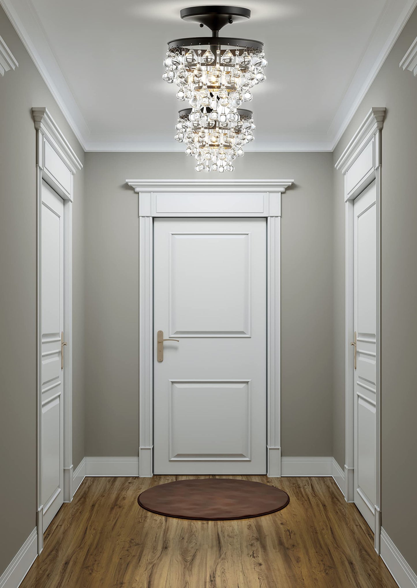 JONATHAN Y JYL9030B Toronto 16" Metall/Kristall LED Deckenleuchte, zeitgenössisch, modern, Übergangsstil, elegant, für Büro, Wohnzimmer, Familienzimmer, Esszimmer, Schlafzimmer, Flur, Foyer, Chrom