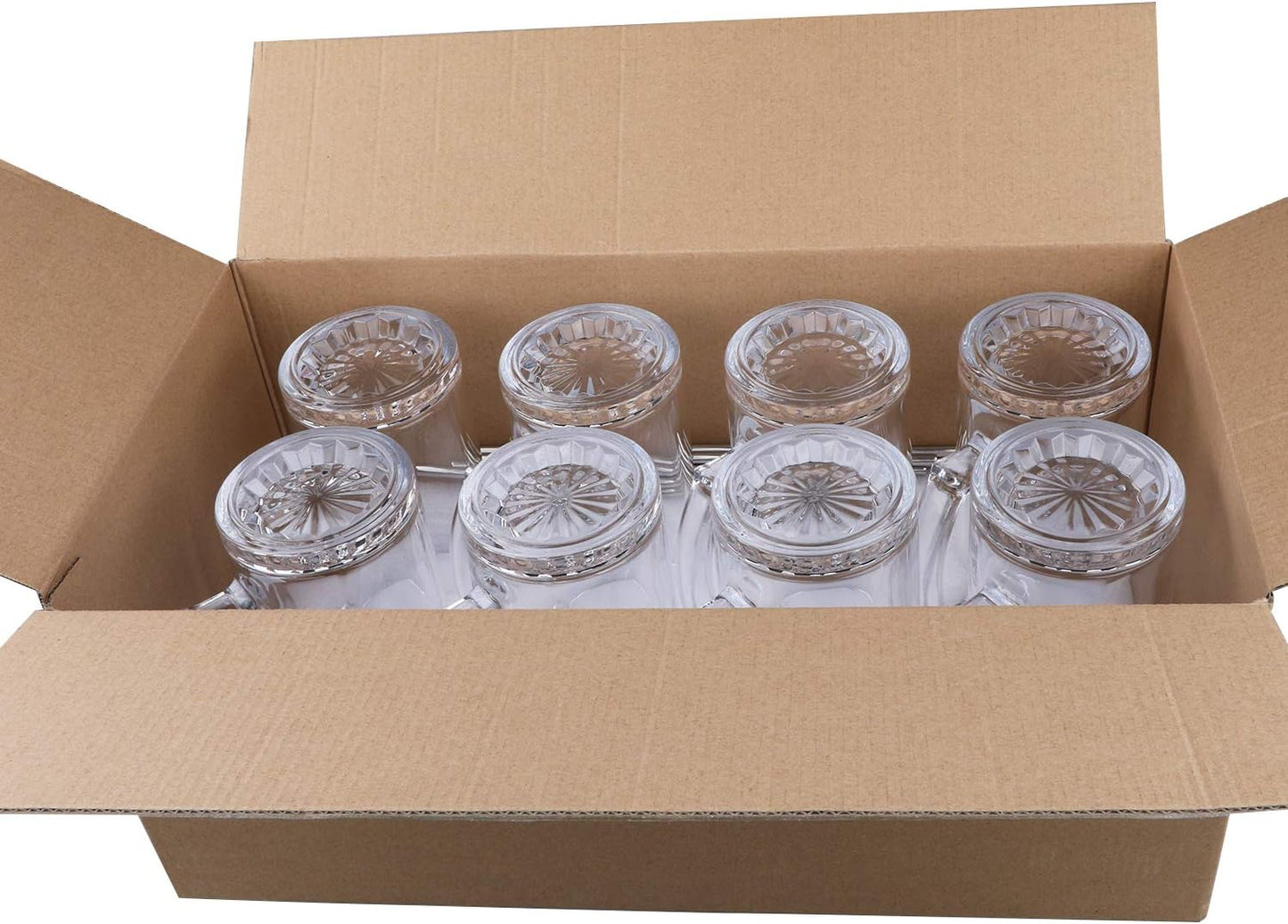 QAPPDA Beer Mugs Set,Glass Mugs With Handle 16oz,Large Beer Glasses For Freezer,Beer Cups Drinking Glasses 500ml,Pub Drinking Mugs Stein Water Cups For Bar,Alcohol,Beverages Set of 8 KTZB02…
