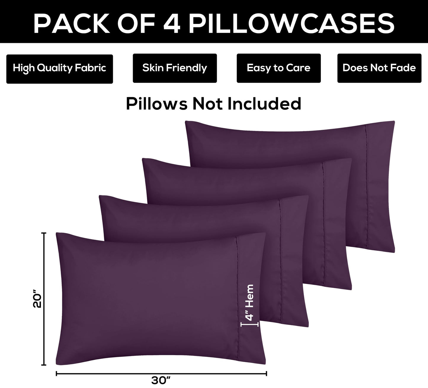 Utopia Bedding Pillow Cases - Envelope Closure - Soft Brushed Microfiber Fabric - Shrinkage and Fade Resistant Pillow