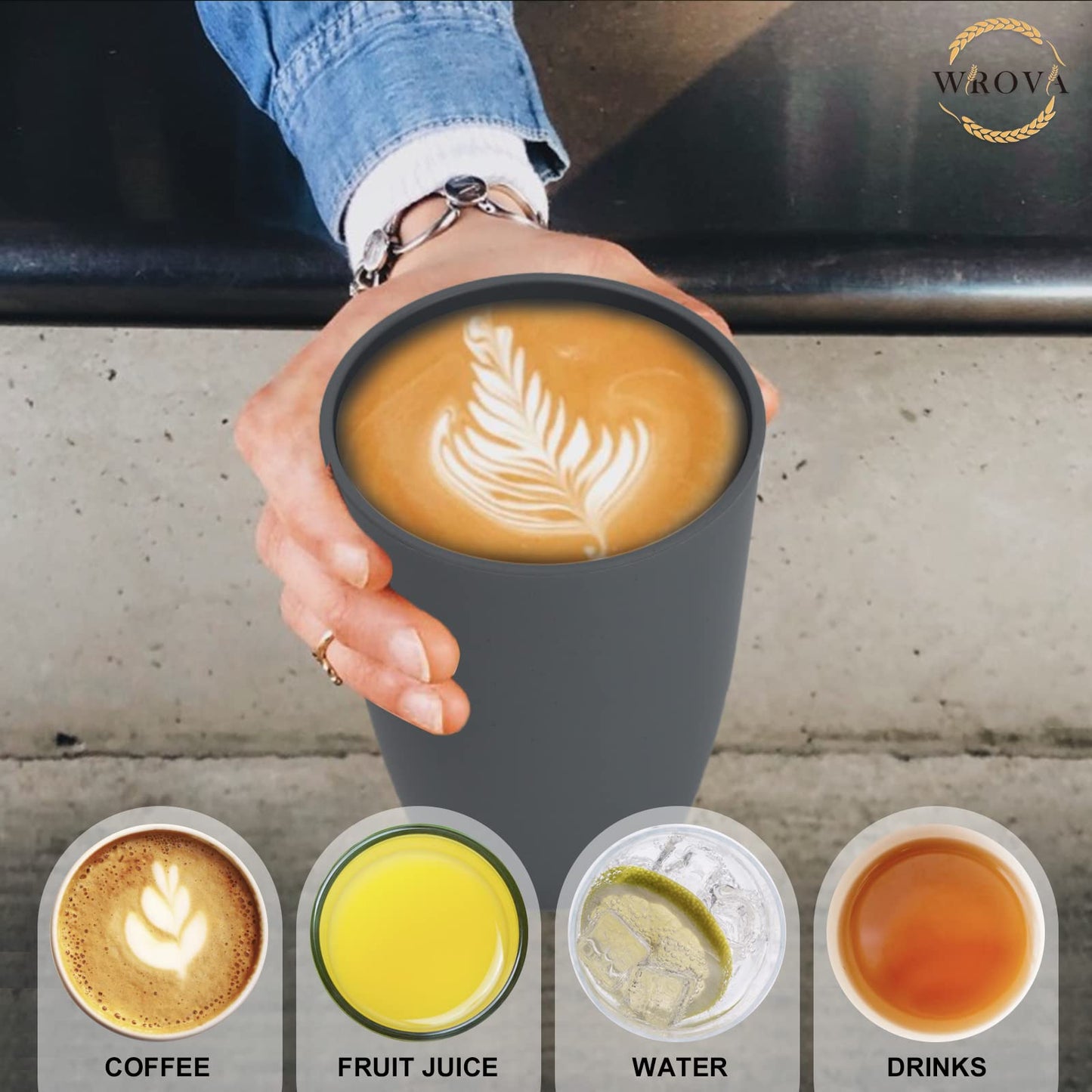 Wheat Straw Cups 8 PCS Good Alternative to Plastic Reusable Cups 20 oz Unbreakable Drinking Cup Reusable Dishwasher Safe Water Plastic Glasses Colorful Series
