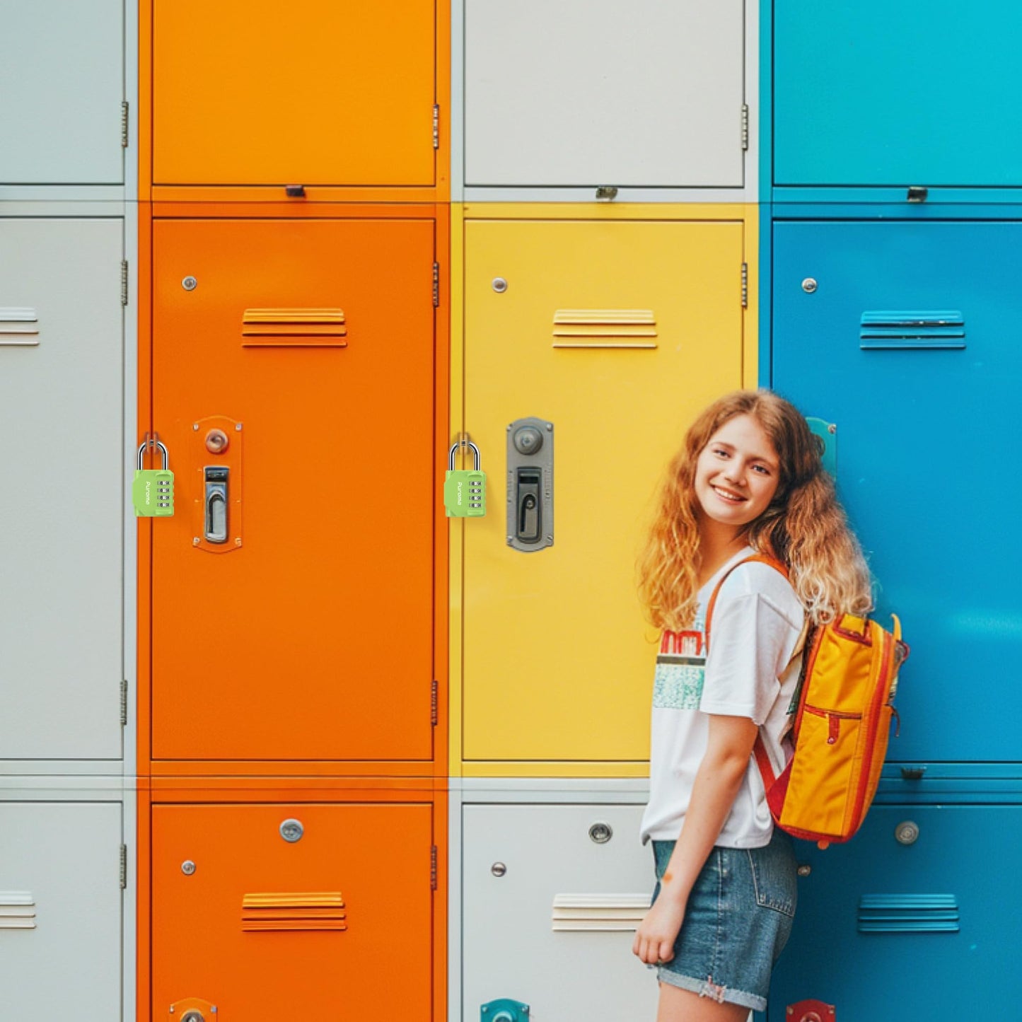 Puroma 4er-Pack Kombinationsschloss, 4-stelliges Spindschloss, wasserdichtes Vorhängeschloss für den Außenbereich, für Schul-, Fitnessstudio-Spind, Sport-Spind, Zaun, Werkzeugkasten, Tor, Koffer, Haspenaufbewahrung (grün)