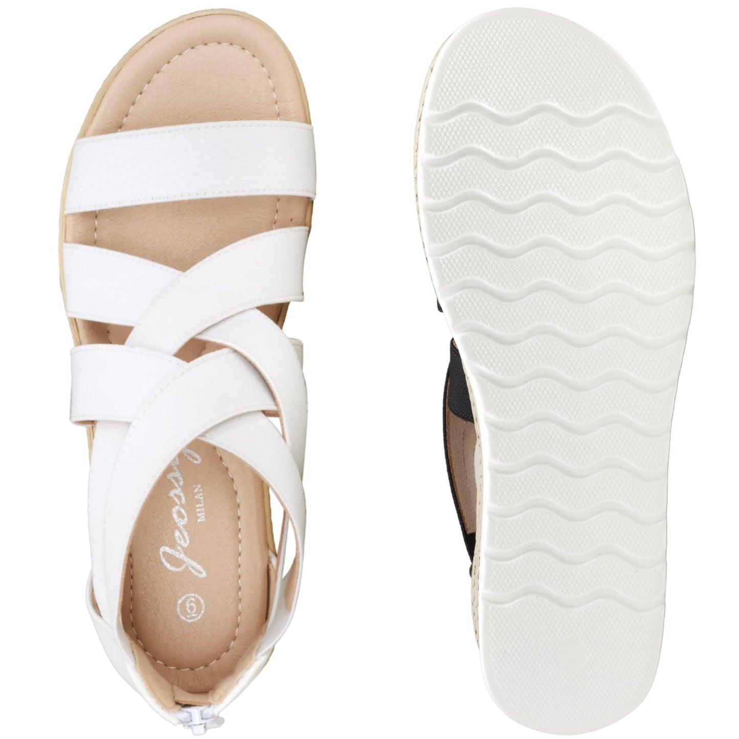Jeossy Damen 866 Plateausandalen,Keilsandalen,Riemchensandalen,Sommersandalen für Damen mit Reißverschluss
