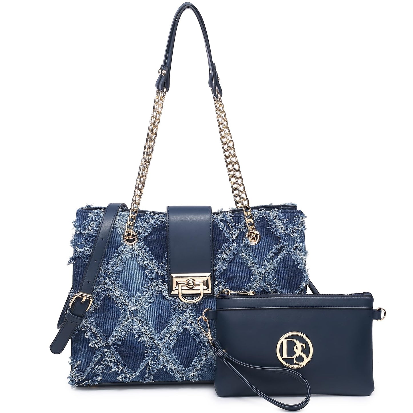 Dasein Lederhandtasche, Tragetasche, Hobo-Tasche für Damen, Schultertasche, Henkeltasche oben, Umhängetasche mit passender Clutch
