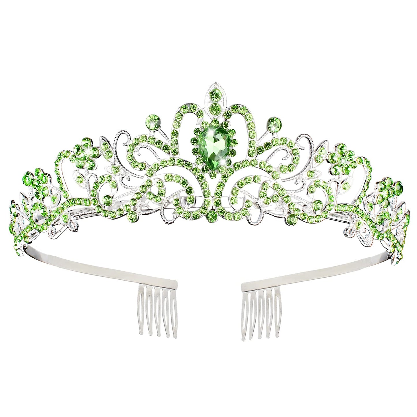 COCIDE Tiara Crystal Crowns Princess Rhinestone Crown with Combs Bride Headbands Bridal Wedding Prom Birthday Party Hair Accessories Jewelry for Women Girls (Silver)