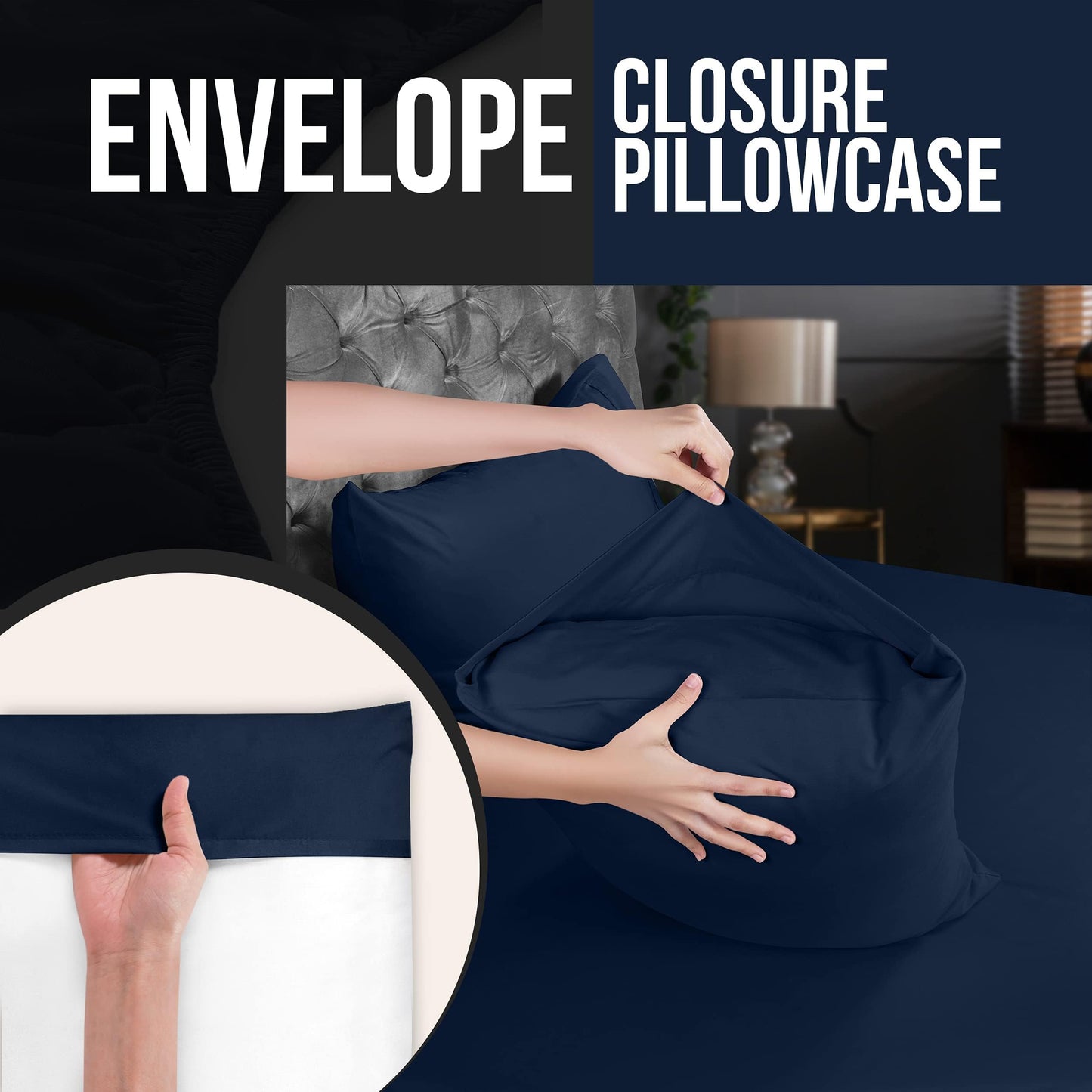 Utopia Bedding Pillow Cases - Envelope Closure - Soft Brushed Microfiber Fabric - Shrinkage and Fade Resistant Pillow