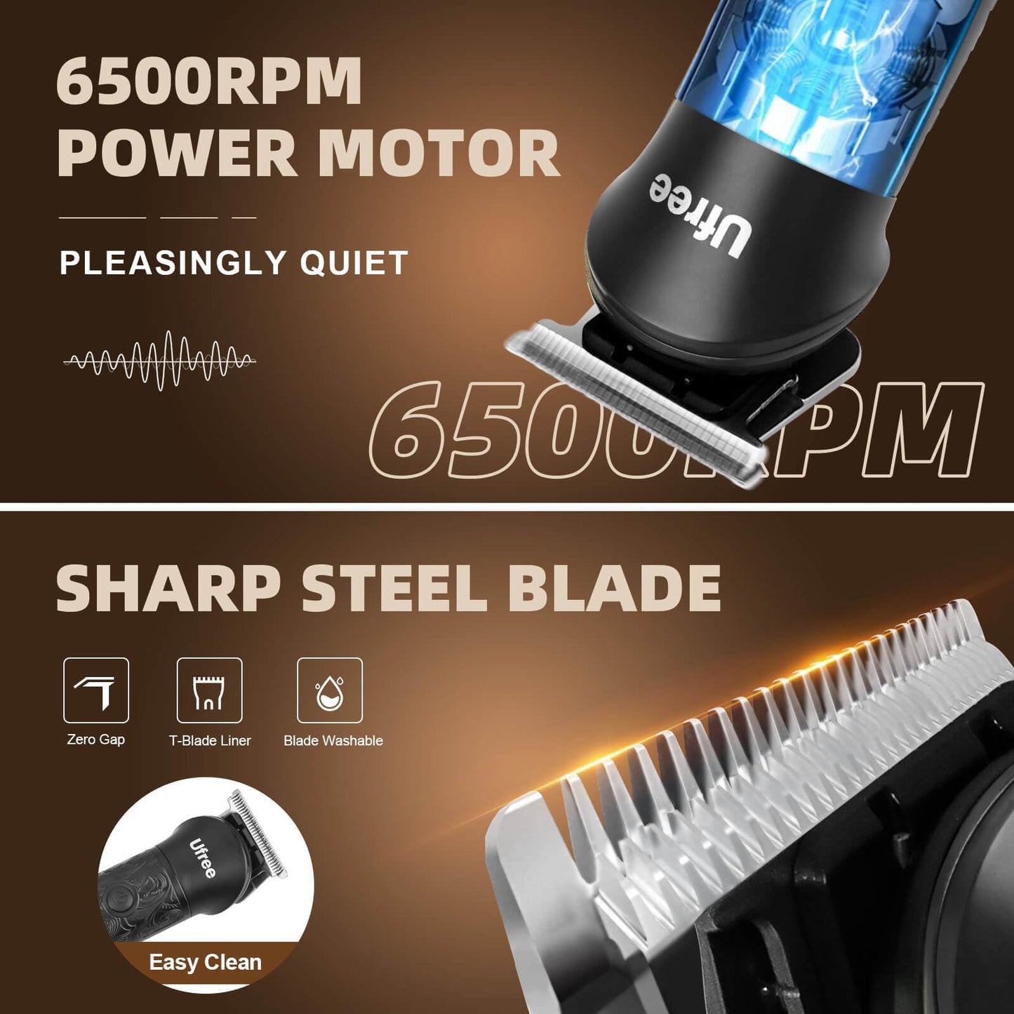 Ufree Beard Trimmer for Men, Electric Razor Shavers, Cordless Hair Clippers, Shaving Kit for Mustache, Body, Nose, Ear and Face, 7 in 1 Beard Grooming Kit, Gifts for Men