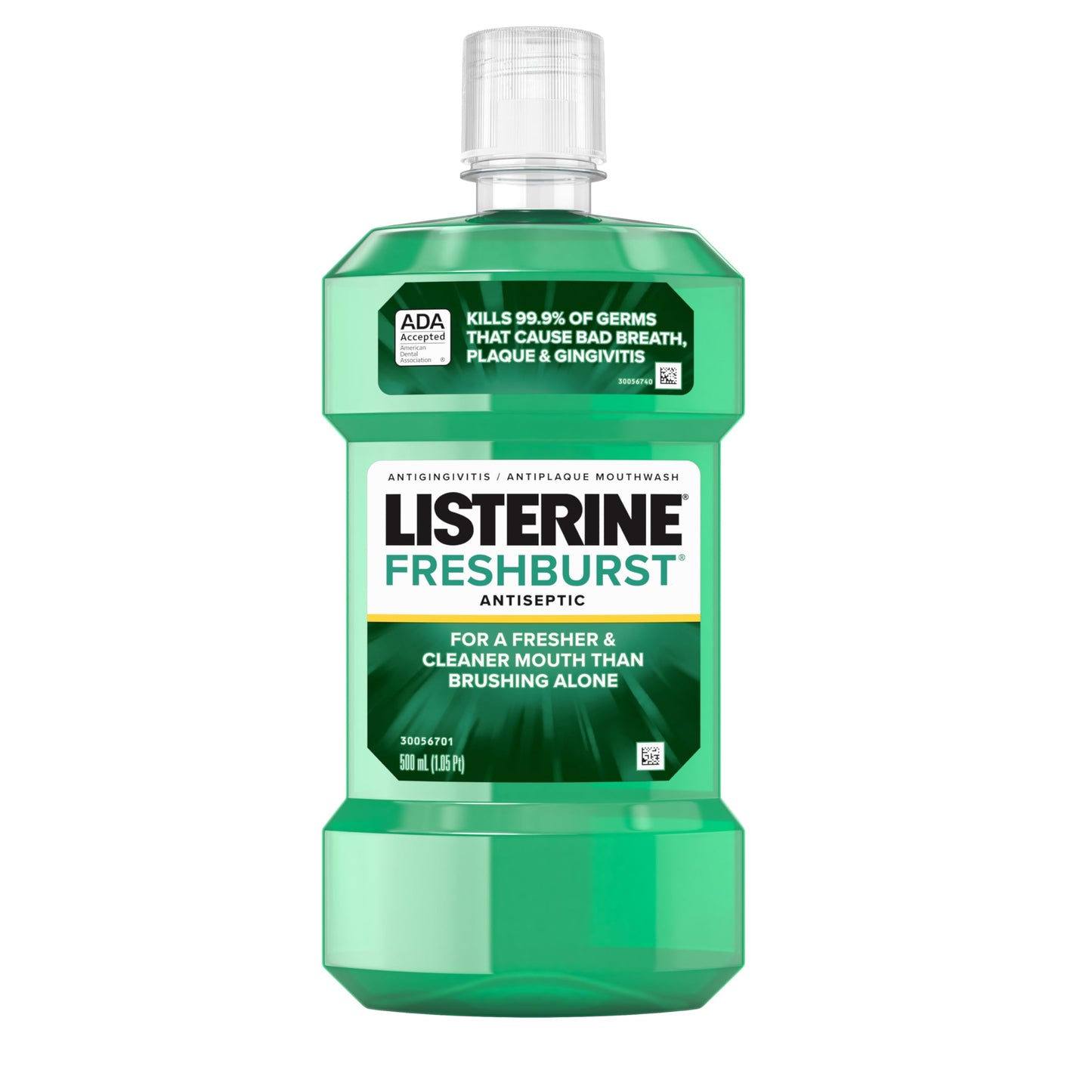 Listerine Freshburst Antiseptic Mouthwash for Bad Breath, Kills 99% of Germs That Cause Bad Breath & Fight Plaque & Gingivitis, ADA Accepted Mouthwash, Spearmint, 1 L