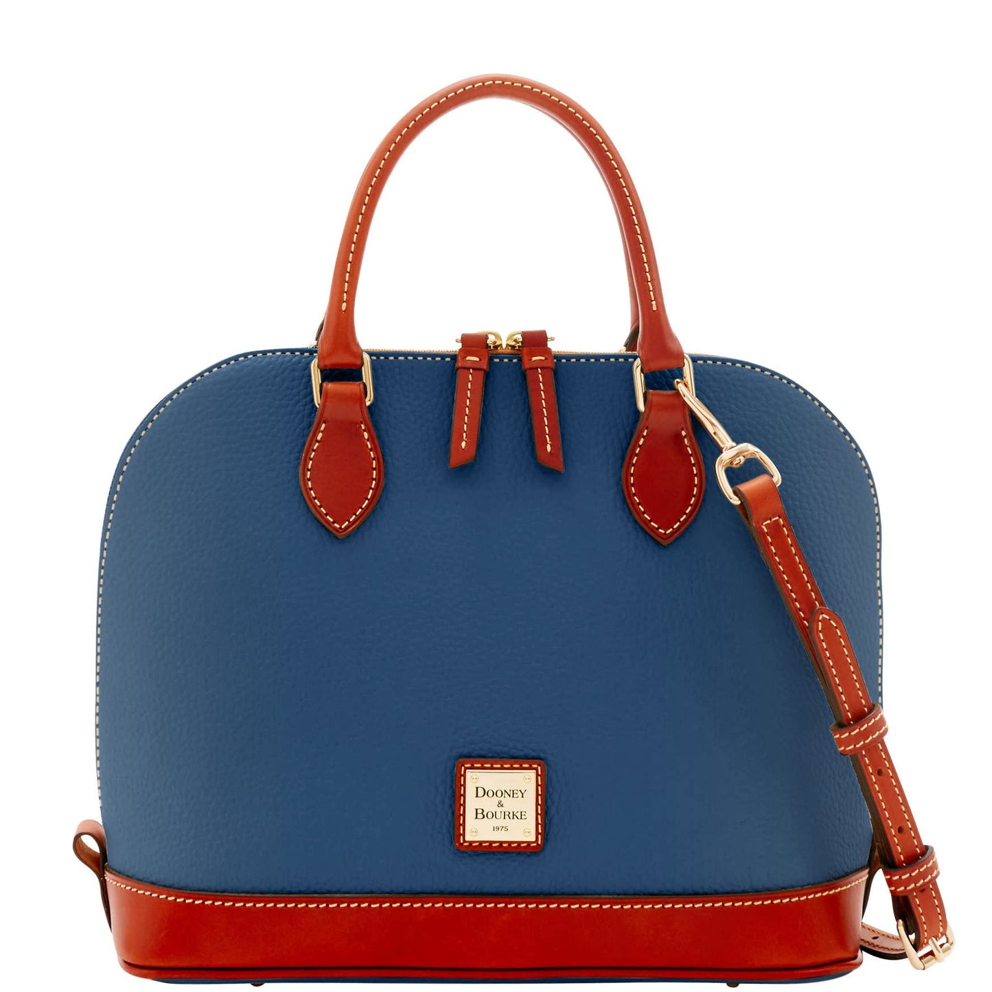 Dooney & Bourke Women's Zip Zip Satchel in Pebble Grain Leather, Large Handbag with Adjustable & Detachable Shoulder Strap