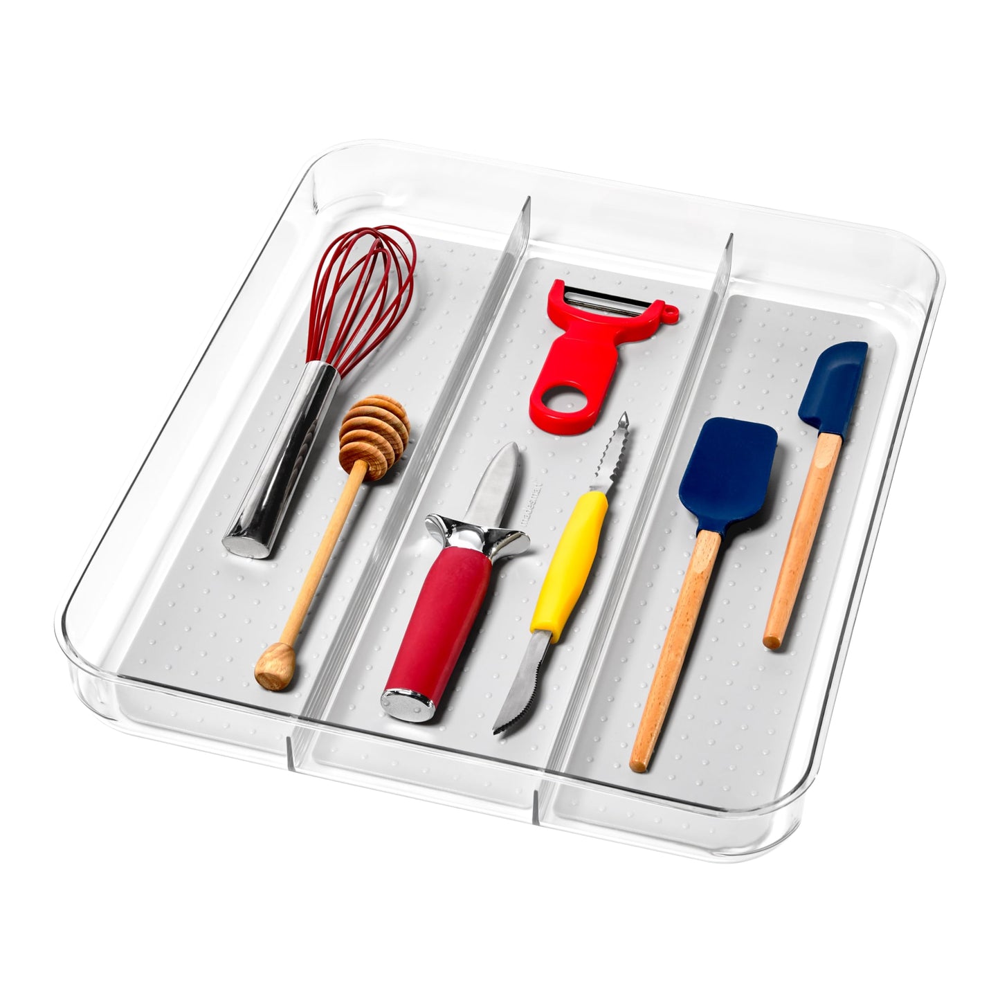 madesmart Klassische große Utensilienablage mit weichem Griff, rutschfeste Küchenschublade, Mehrzweck-Organisation für den Haushalt, BPA-frei, Granit