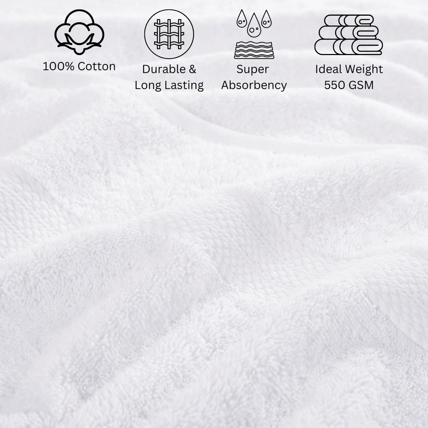 LANE LINEN 24-teiliges Badezimmerhandtuch-Set – 100 % Baumwolle, Badetuch-Sets, 4 Badetücher extragroß, 2 Badelaken, 6 Handtücher fürs Badezimmer, 8 Waschlappen, 4 Fingerkuppen-Handtücher – weiße Handtücher