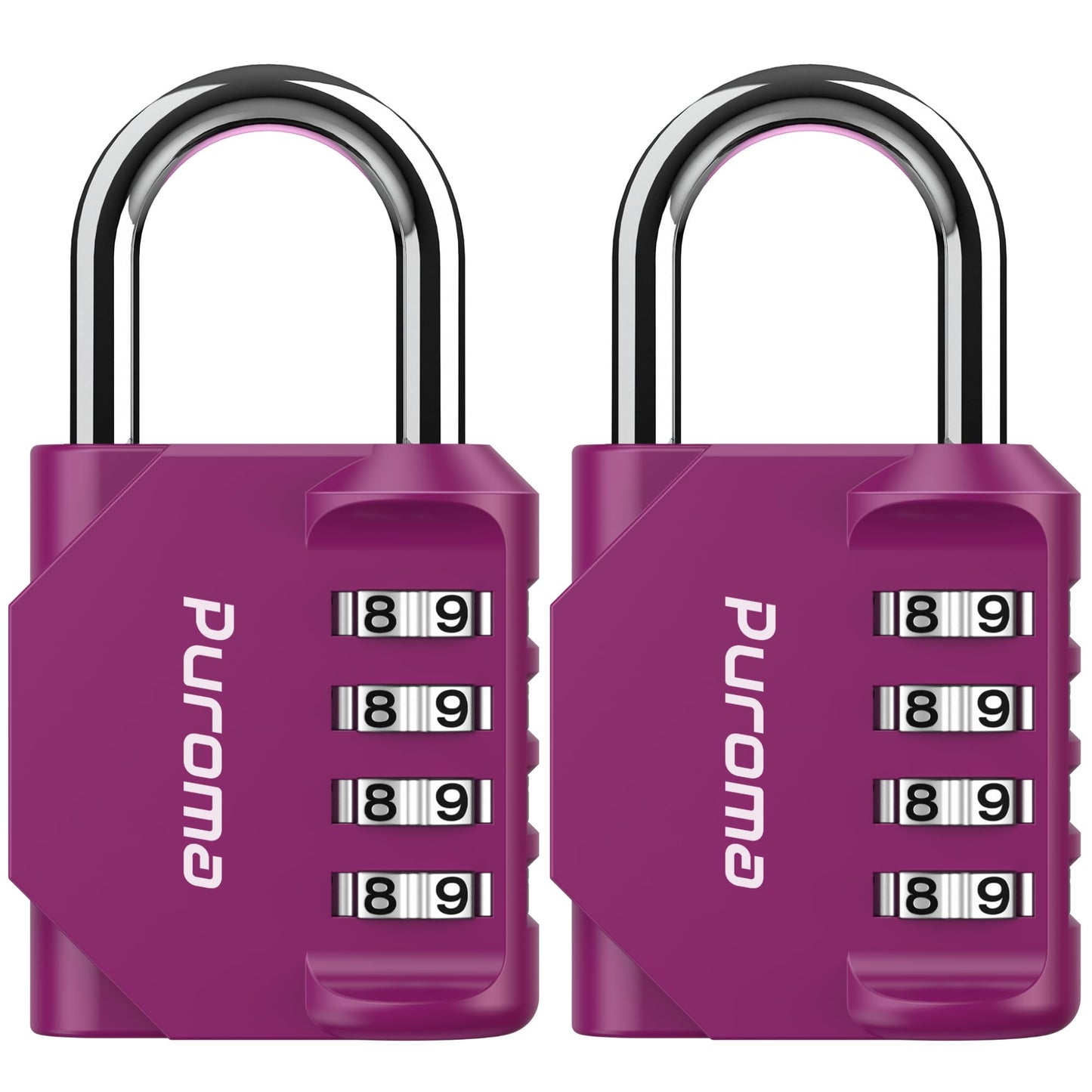 Puroma 4er-Pack Kombinationsschloss, 4-stelliges Spindschloss, wasserdichtes Vorhängeschloss für den Außenbereich, für Schul-, Fitnessstudio-Spind, Sport-Spind, Zaun, Werkzeugkasten, Tor, Koffer, Haspenaufbewahrung (grün)