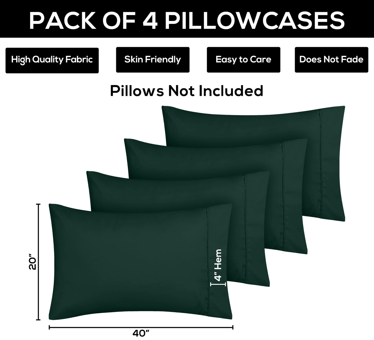 Utopia Bedding Pillow Cases - Envelope Closure - Soft Brushed Microfiber Fabric - Shrinkage and Fade Resistant Pillow