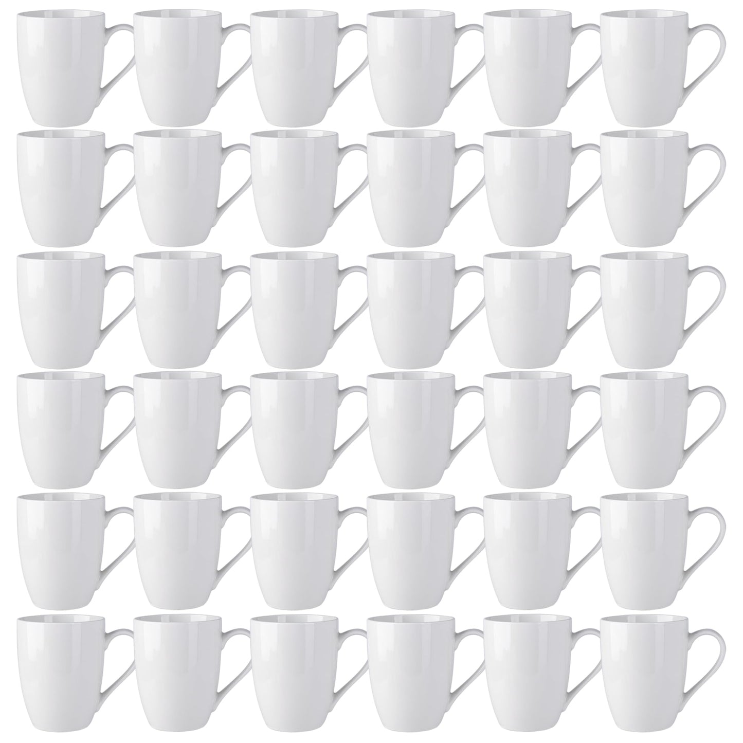 Lot de 6 tasses à café AmorArc 12 oz blanc cassé, tasses à café en céramique avec grande poignée pour homme, femme, ensemble de tasses à café légères pour latte/cappuccino/cacao/lait, lavables au lave-vaisselle et au micro-ondes, 6 pièces