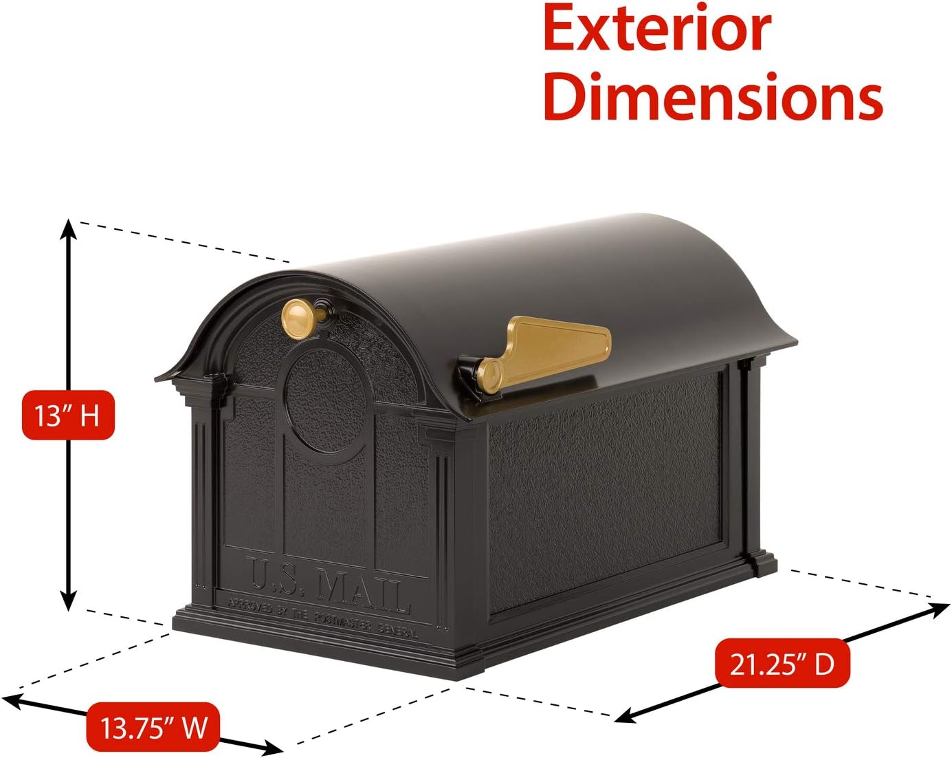 Whitehall™ Personalized Whitehall Balmoral Mailbox with Side Address Plaques, Monogram & Post Package (3 Colors Available)
