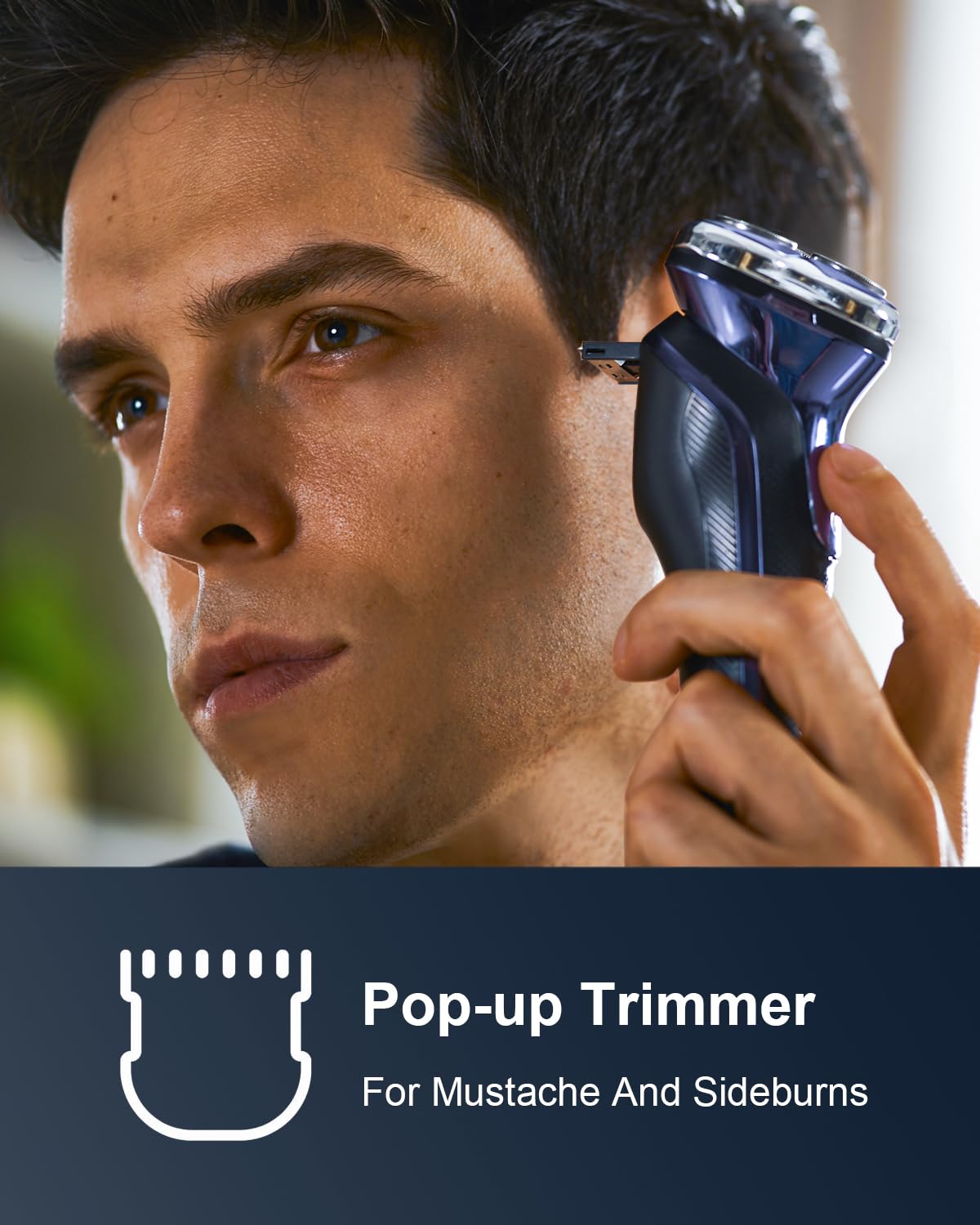 Rechargeable Electric Razor for Men: IPX6 Waterproof Shaver - 1.5H Fast Charge, 4D Flex Precision Blades with Pop-Up Trimmer - Gentle on Sensitive Skin, Perfect for Travel