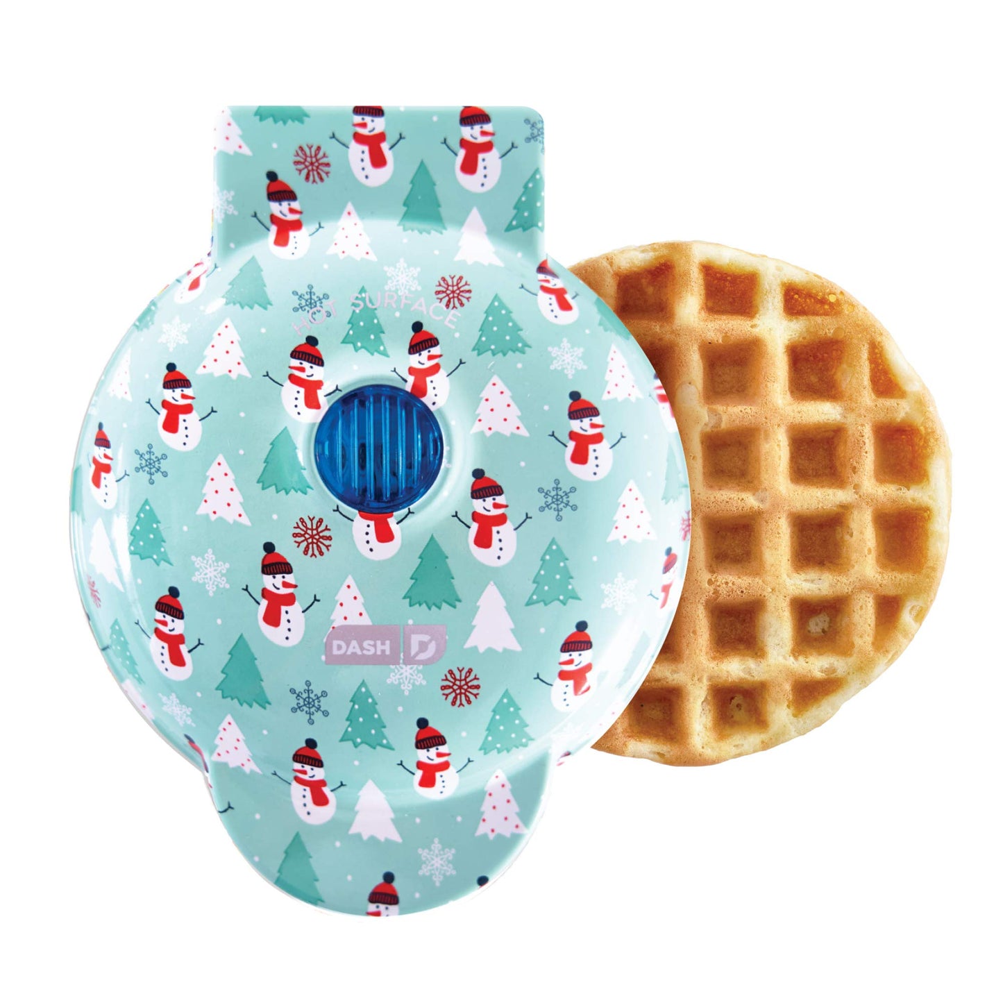 DASH Mini Maker for Individual Waffles, Hash Browns, Keto Chaffles with Easy to Clean, Non-Stick Surfaces, 4 Inch, White Pineapple