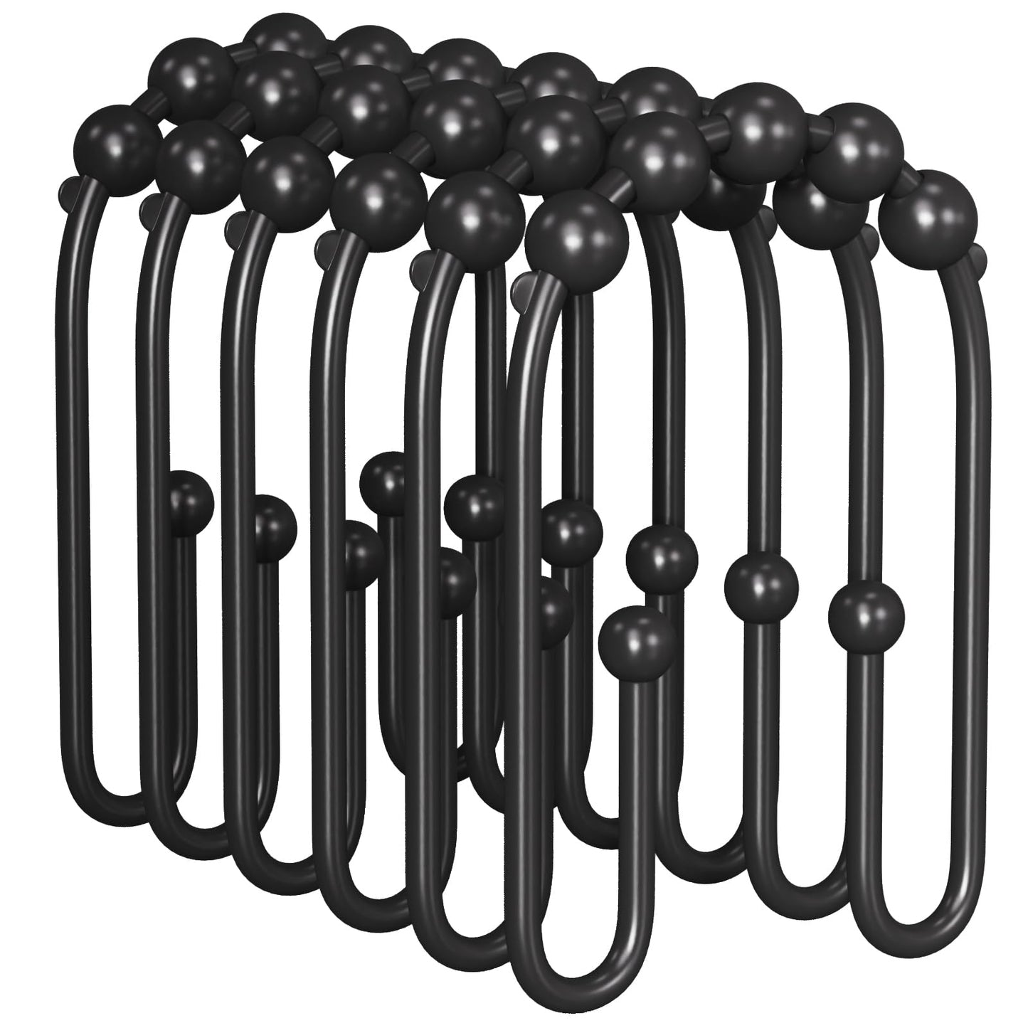 AmazerBath Duschvorhanghaken, Duschvorhangringe aus Metall, rostfrei, doppelseitige Duschvorhanghaken für Duschvorhangeinlage, glatte Duschhakenringe aus gebürstetem Nickel für Badezimmer, 12er-Set