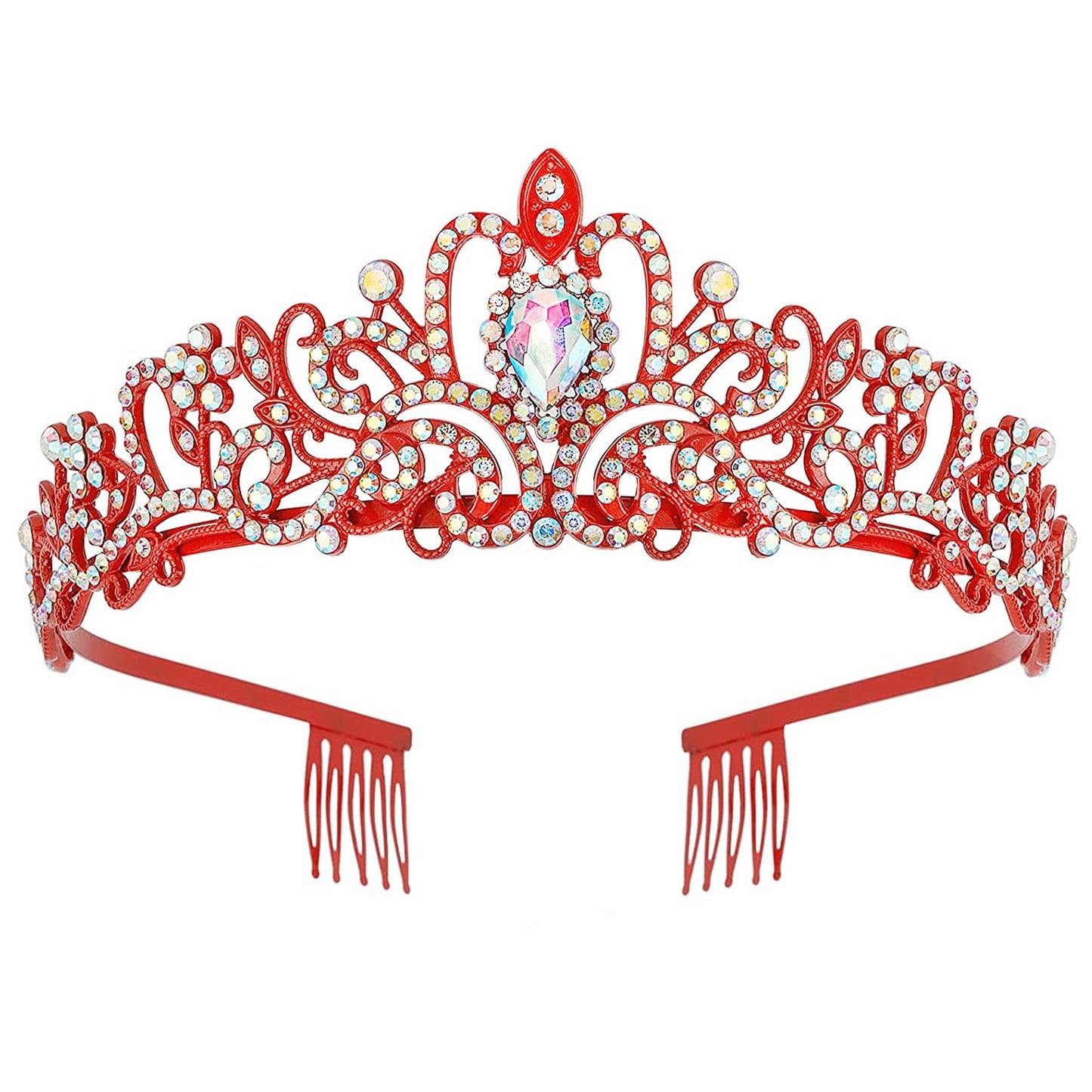 COCIDE Tiara Crystal Crowns Princess Rhinestone Crown with Combs Bride Headbands Bridal Wedding Prom Birthday Party Hair Accessories Jewelry for Women Girls (Silver)