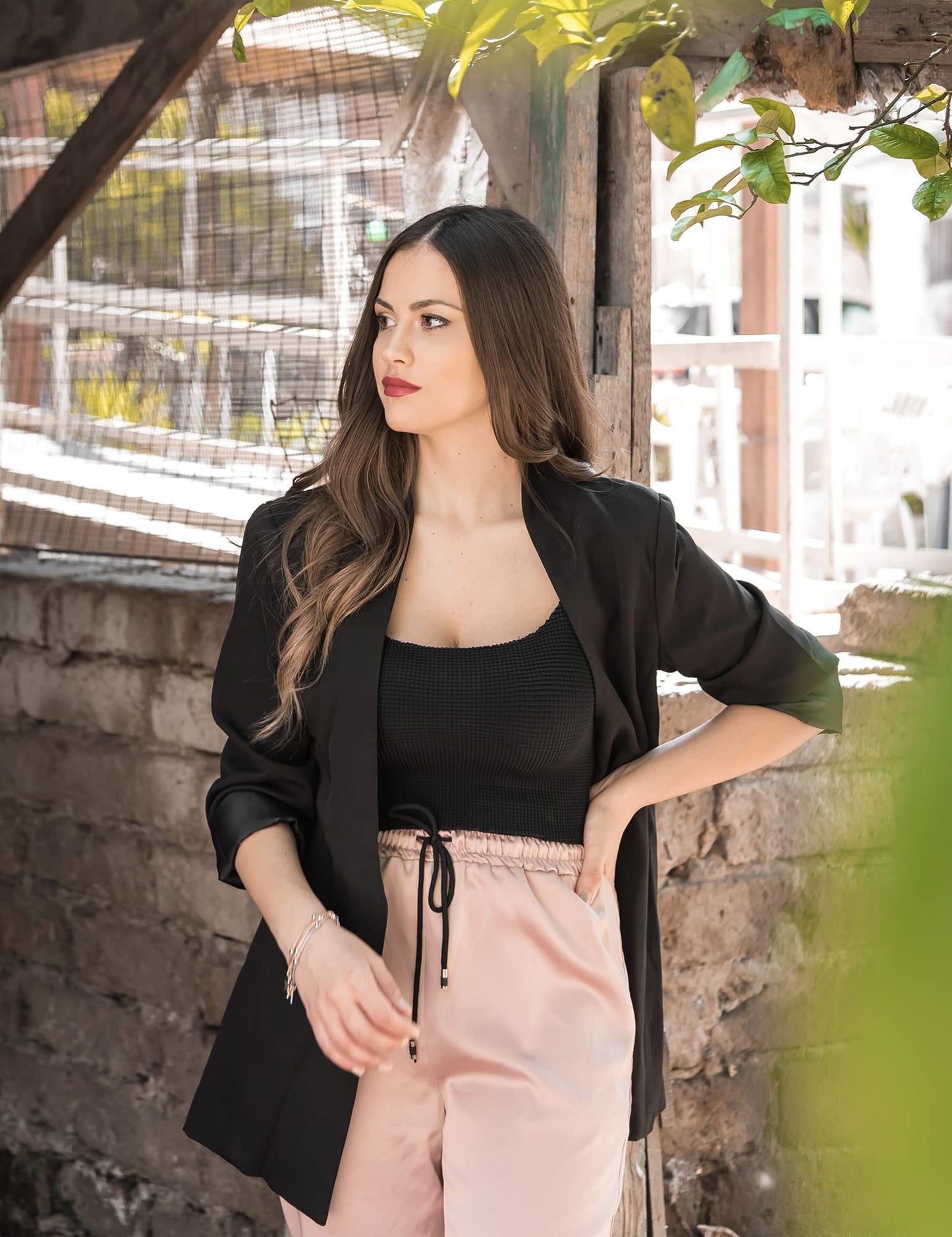 GRAPENT Damen Blazer mit offener Vorderseite, Business, Freizeit, Taschen, für die Arbeit im Büro