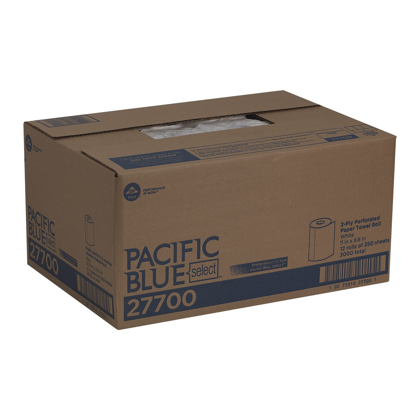 Georgia-Pacific Blue Select 2-lagige perforierte Papierhandtuchrollen, 27385, 85 Blatt pro Rolle, 30 Rollen pro Karton