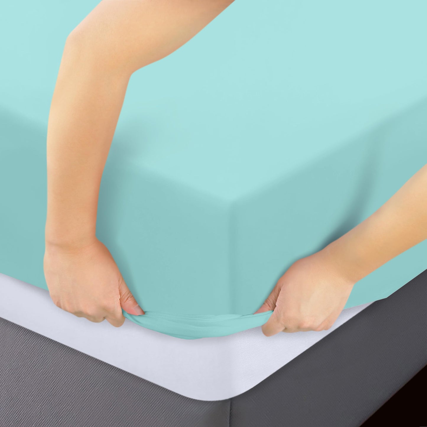 Utopia Bedding Spannbettlaken für Queensize-Betten – Großpackung mit 6 Spannbettlaken – weiche gebürstete Mikrofaser – tiefe Taschen – schrumpft und verblasst nicht – pflegeleicht (grau)