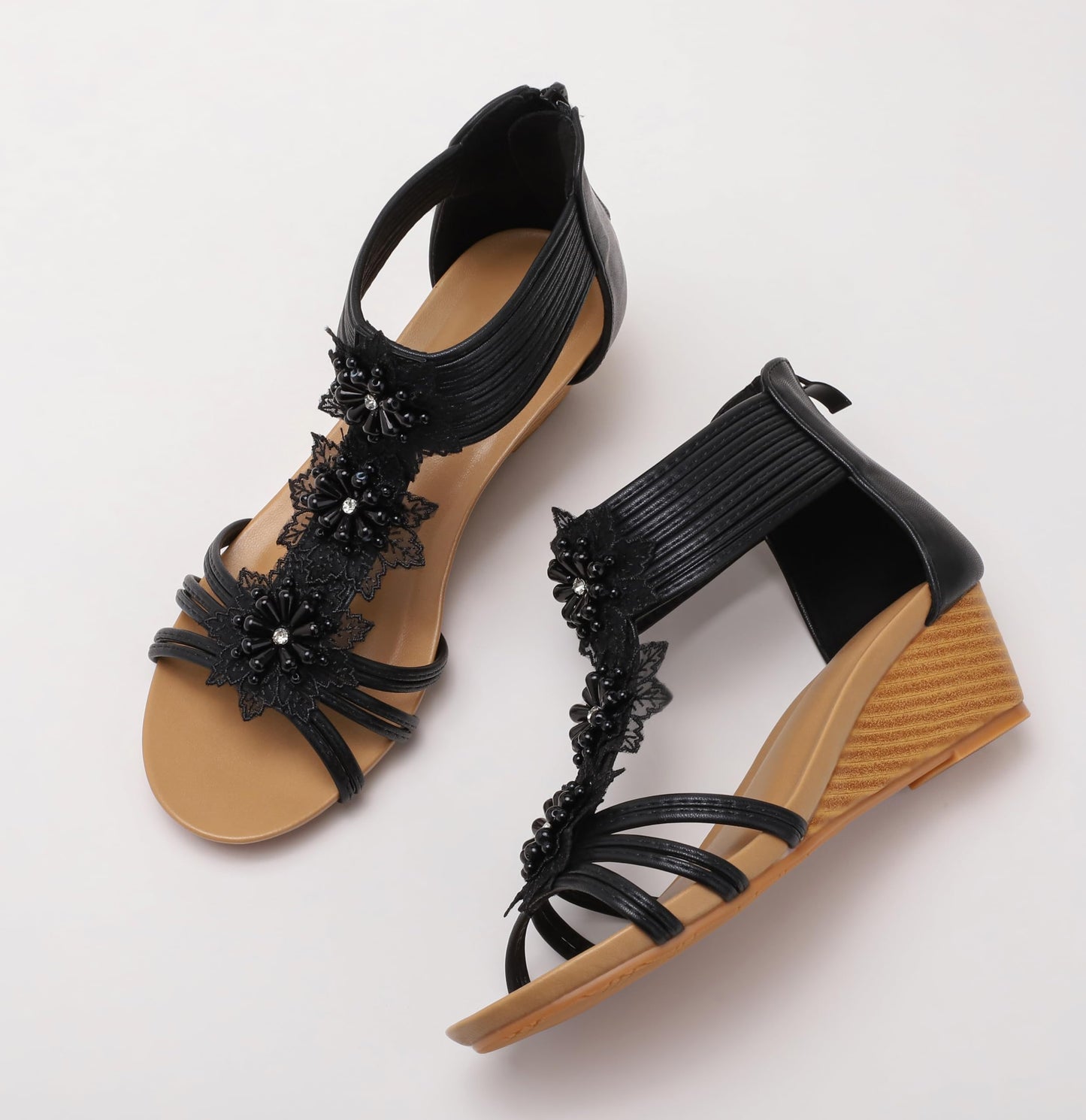 Keilsandalen für Damen, elegant, lässig, für den Sommer, süß, bequem, mit Keilabsatz, Strandsandale