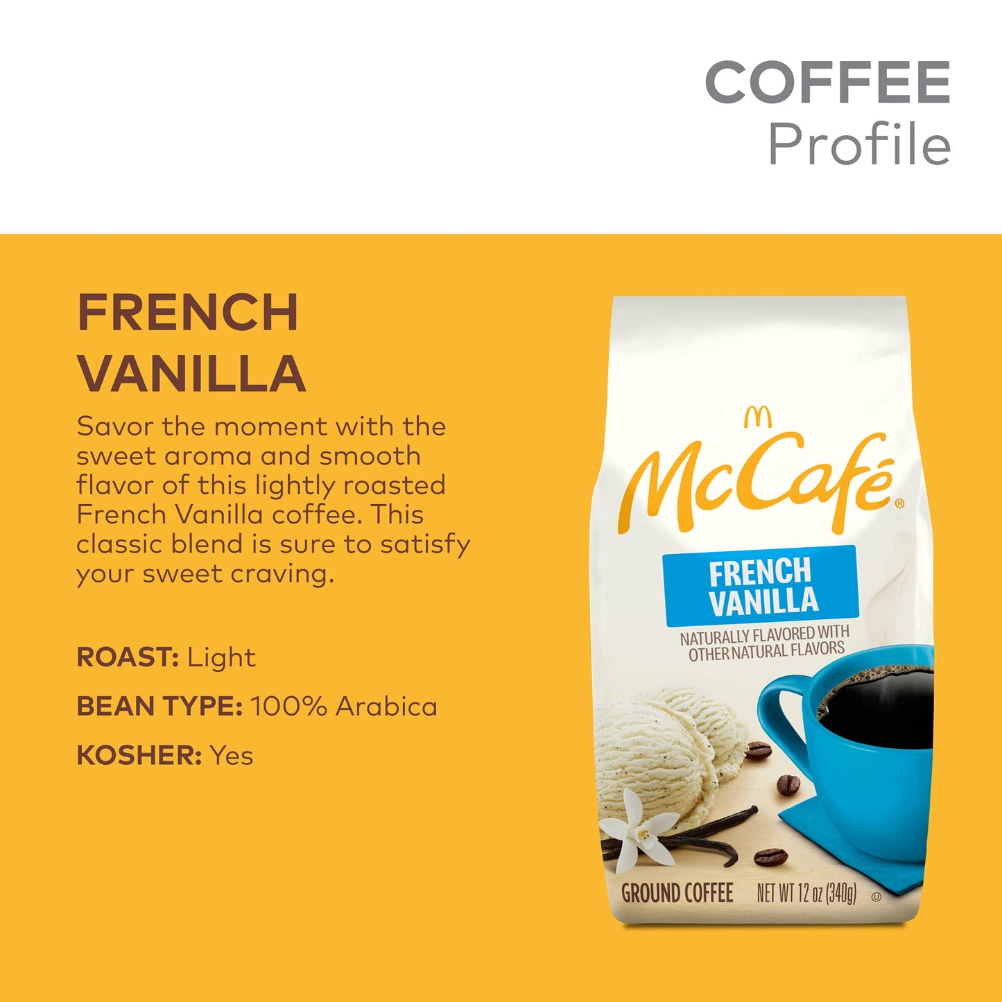 McCafe Colombian, Medium-Dark Roast Ground Coffee, 12 oz Bag