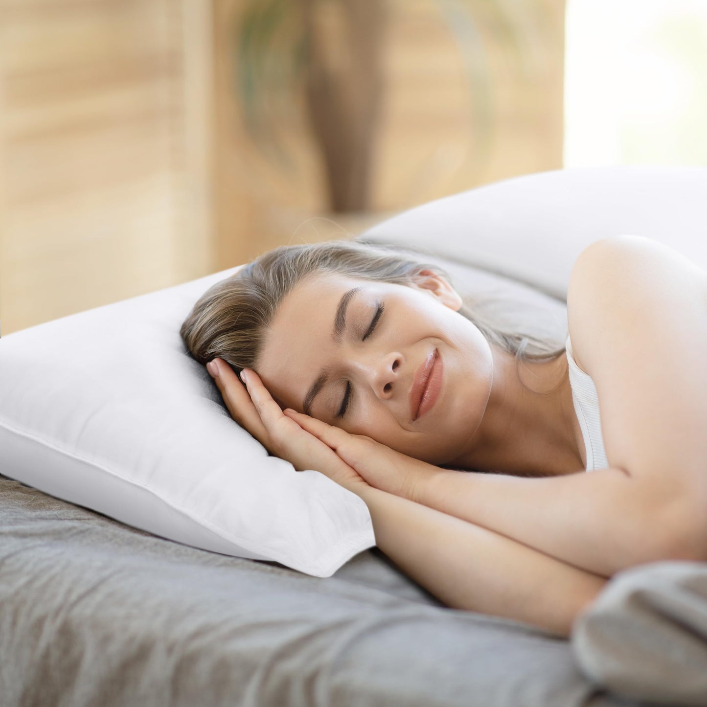 Utopia Bedding Bettkissen zum Schlafen (weiß), Queen Size, 2er-Set, Hotelkissen, Kühlkissen für Seiten-, Rücken- oder Bauchschläfer
