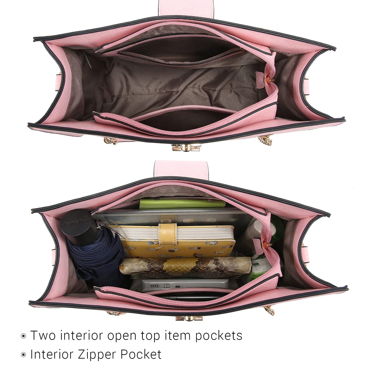 Dasein Lederhandtasche, Tragetasche, Hobo-Tasche für Damen, Schultertasche, Henkeltasche oben, Umhängetasche mit passender Clutch