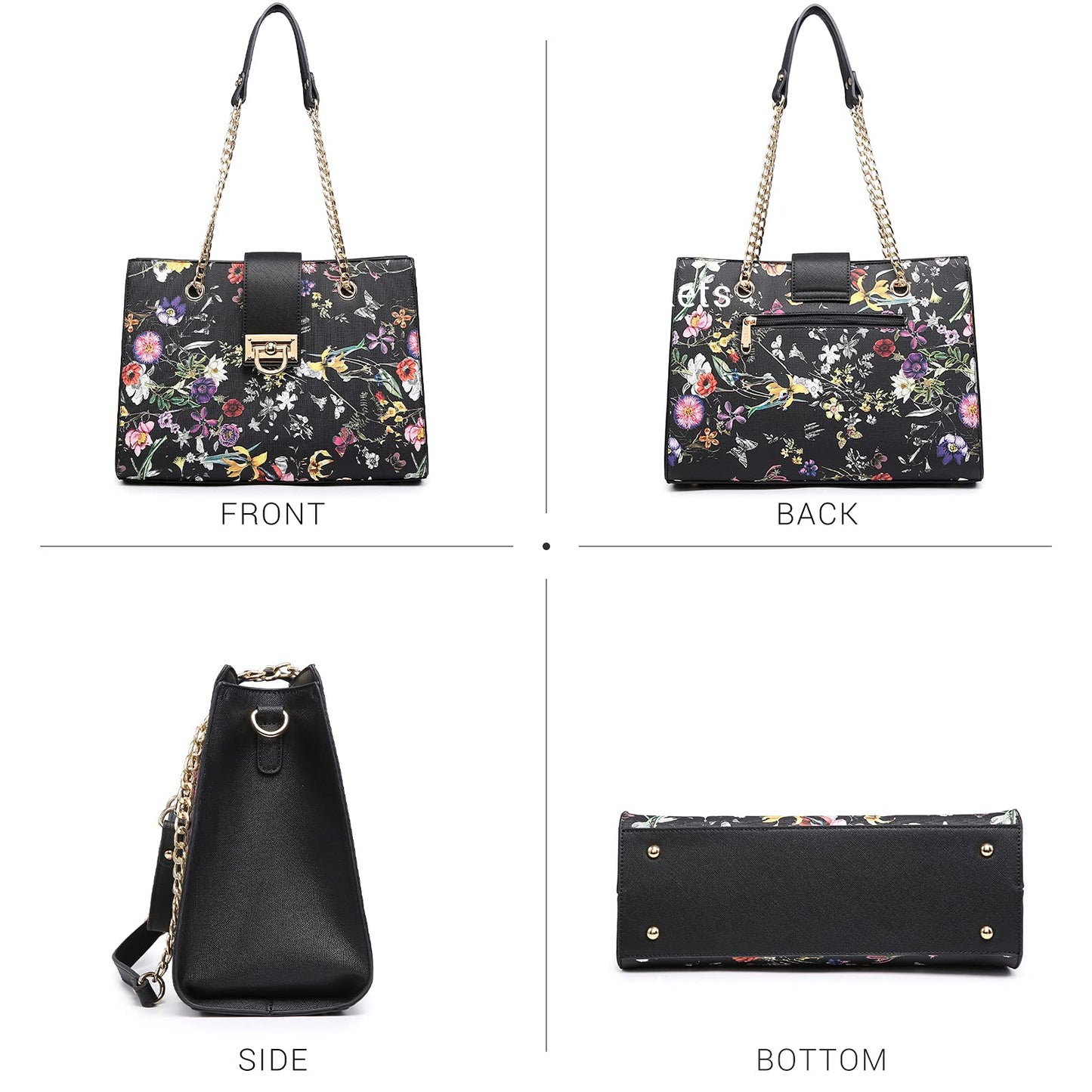 Dasein Lederhandtasche, Tragetasche, Hobo-Tasche für Damen, Schultertasche, Henkeltasche oben, Umhängetasche mit passender Clutch