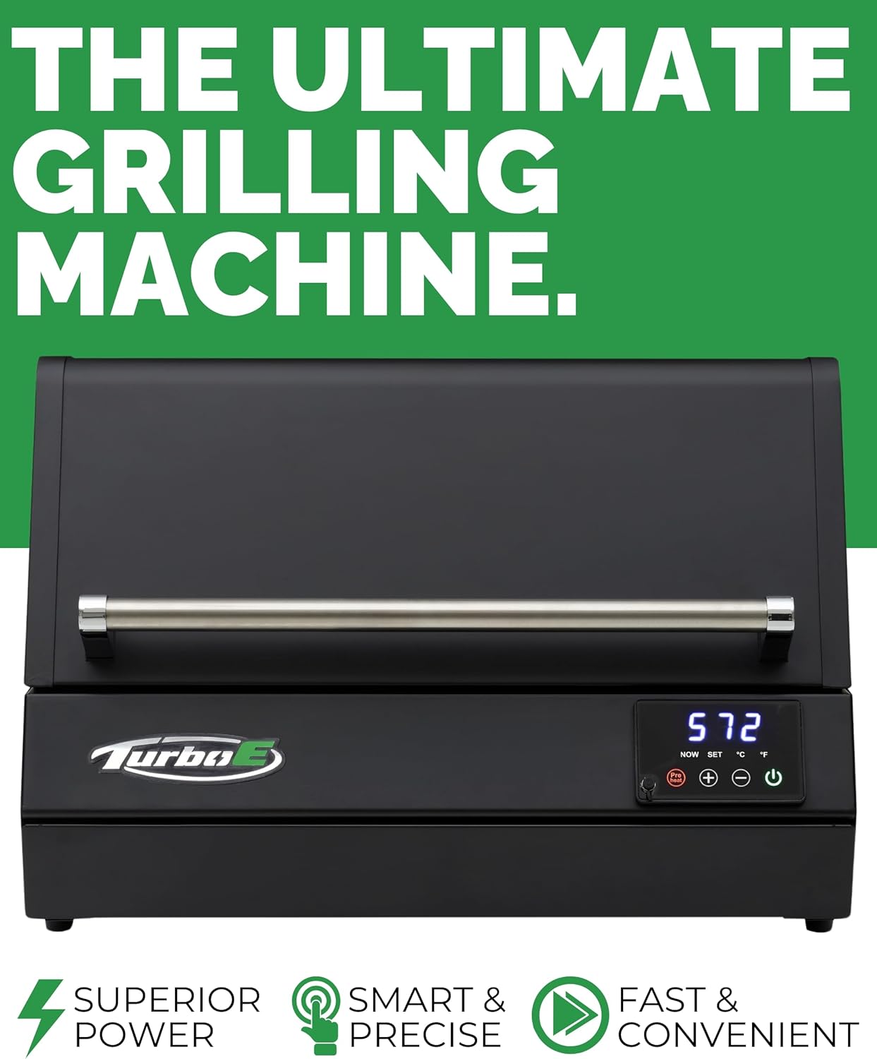 Turbo E Outdoor Electric Grill by PLUGNGRILL - High-Power 1700W Infrared Grill Technology - 24-Inch Smart BBQ Grill with Probe & Digital Display for Precise Cooking & Searing