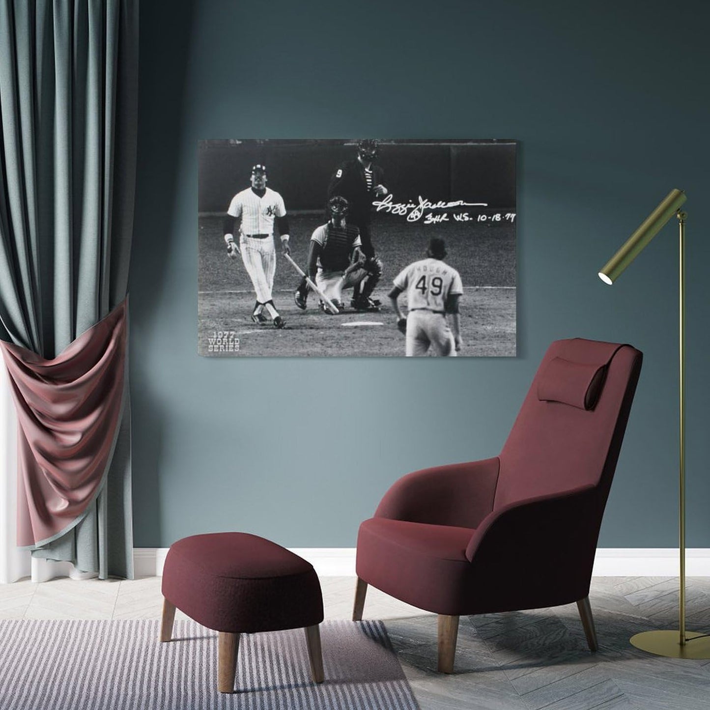 CENSO Reggie Jackson Baseball Canvas Poster Wall Art 12x18inch(30x45cm) Living Room Bedroom Office Kitchen Dining Room Bathroom