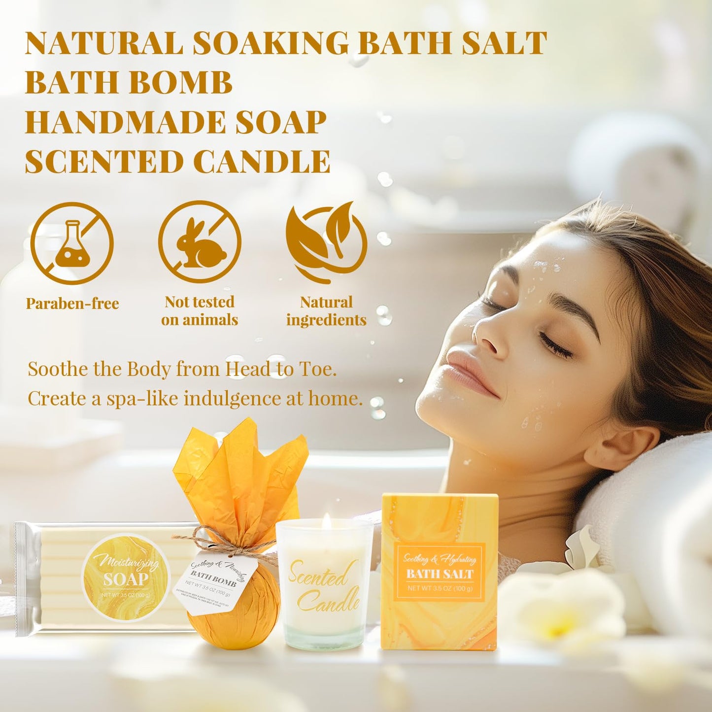 Spa-Geschenke für Frauen, Geschenkset, Selbstpflegeset, Geburtstagsgeschenke, 5-teiliges Rosenbadeset mit Massageöl, Badebombe, Salzpeeling, Seife, Handcreme, Weihnachtsgeschenke für Mama