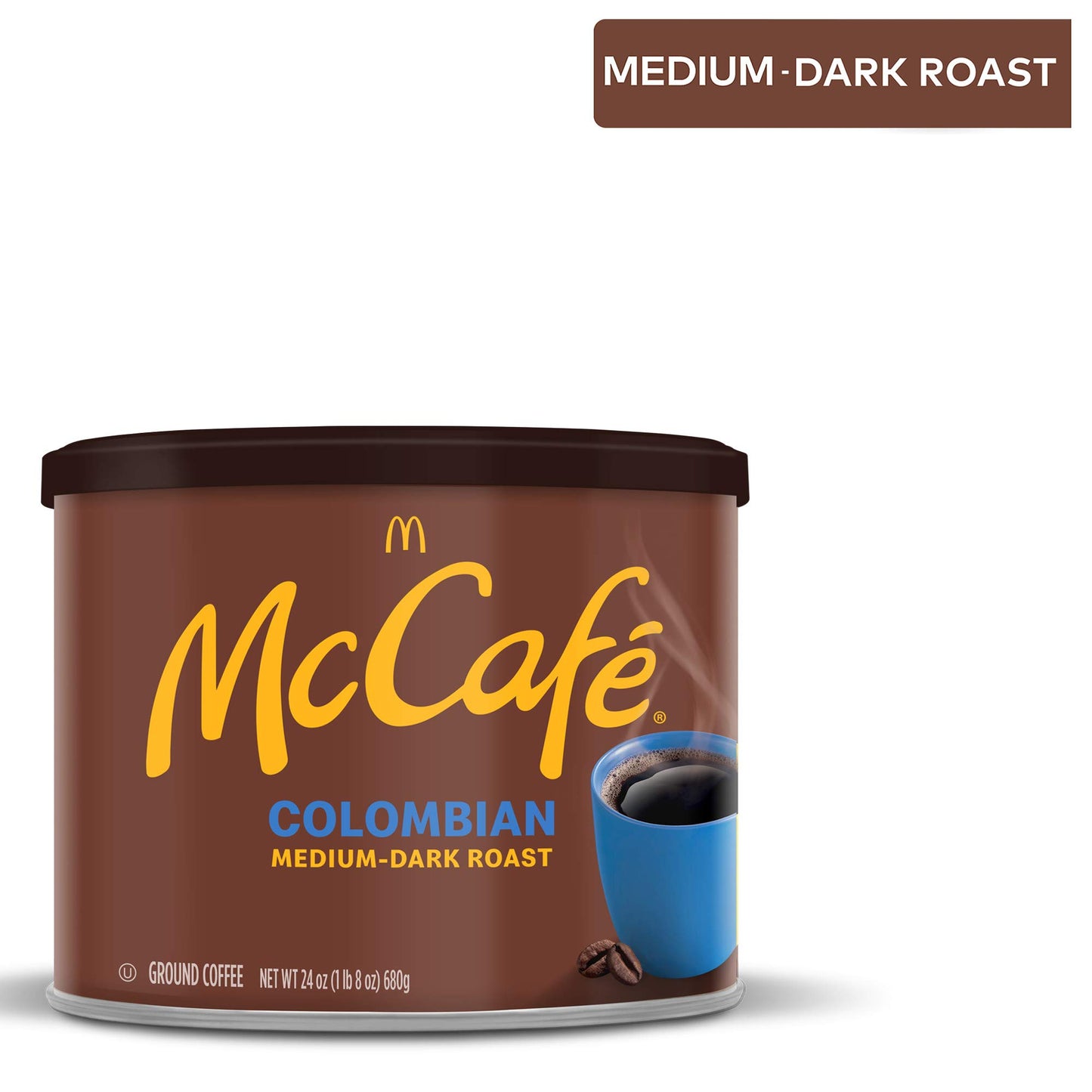 McCafe Colombian, Medium-Dark Roast Ground Coffee, 24 oz Canister